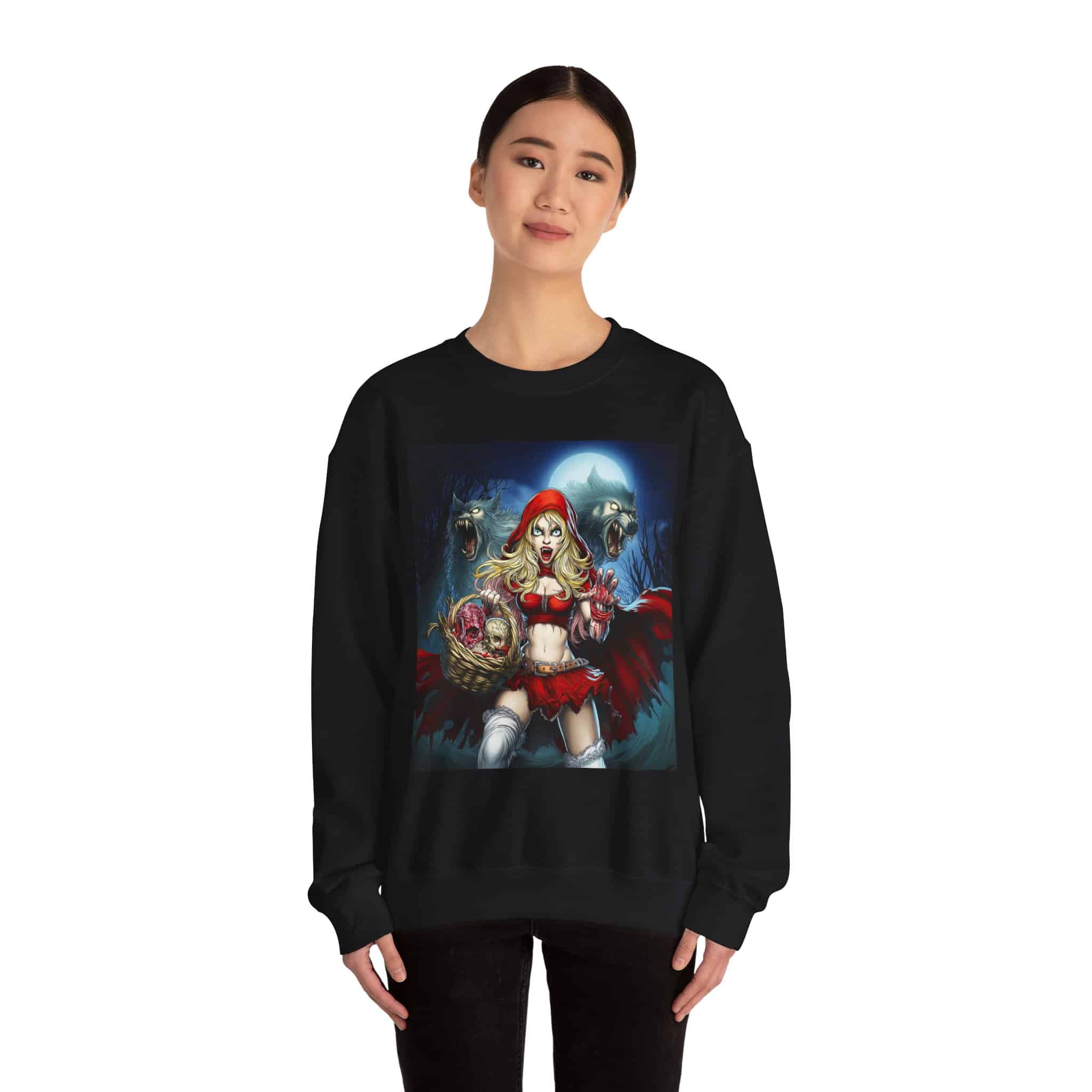Vampire Red Riding Hood By Ghastly Wicked Tales 2025-02 Unisex Heavy Blend™ Crewneck Sweatshirt - Image 8