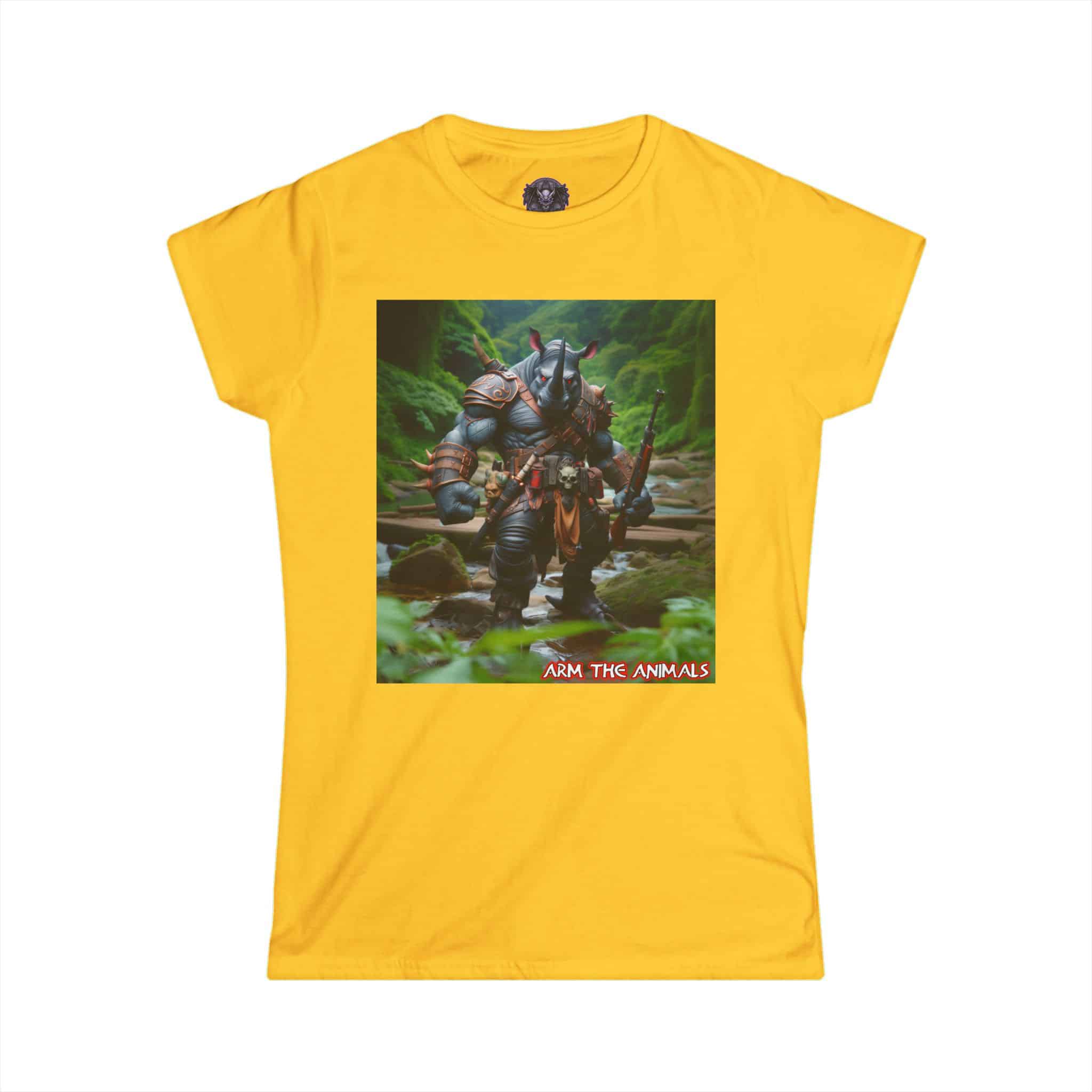 Arm The Animals: Hunter Rhino #AA-D-Rh001 Women's Softstyle Tee - Image 16