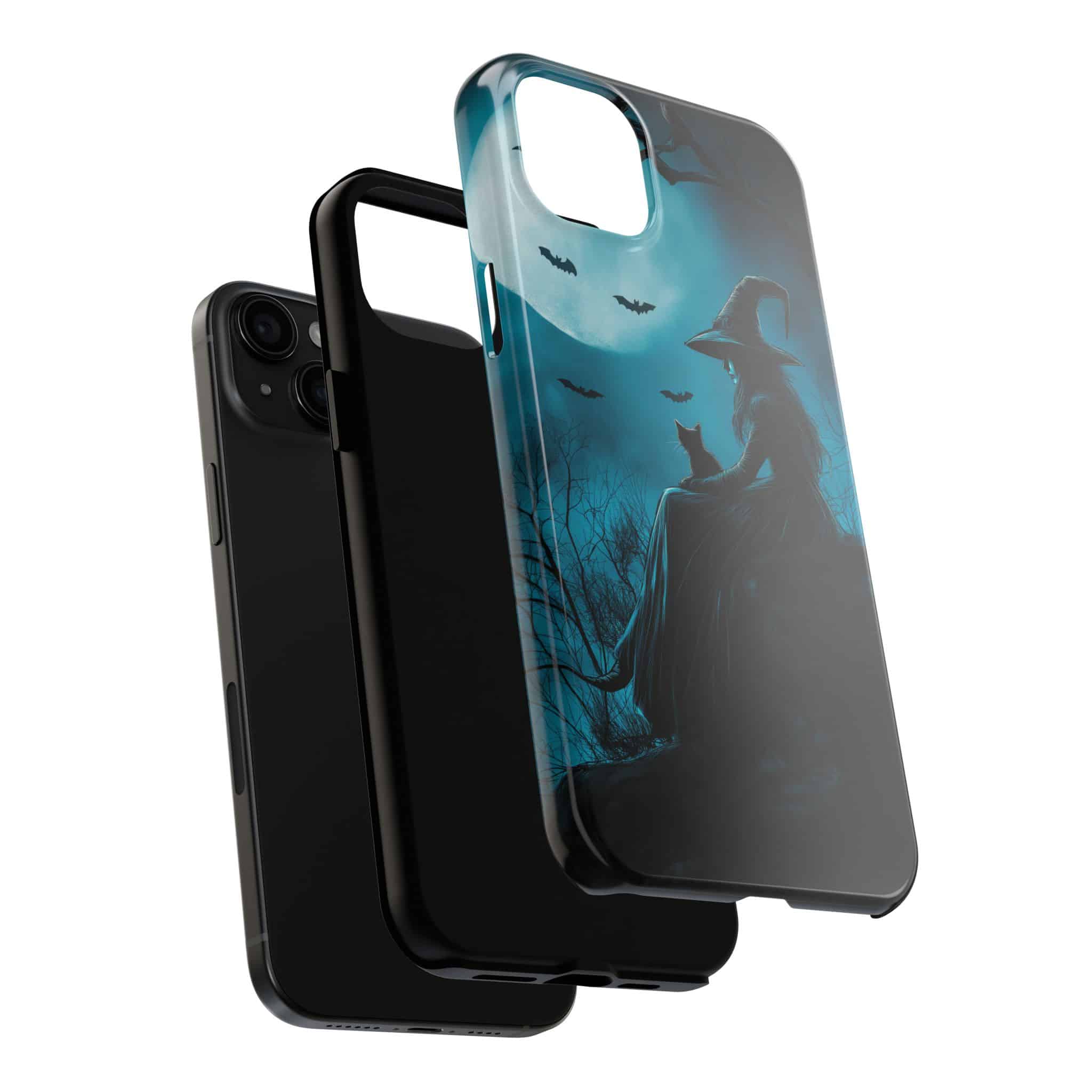 Witch With Black Cat By Moonlight #MJ-W003 iPhone 15 & 16 Tough Phone Cases - Image 12