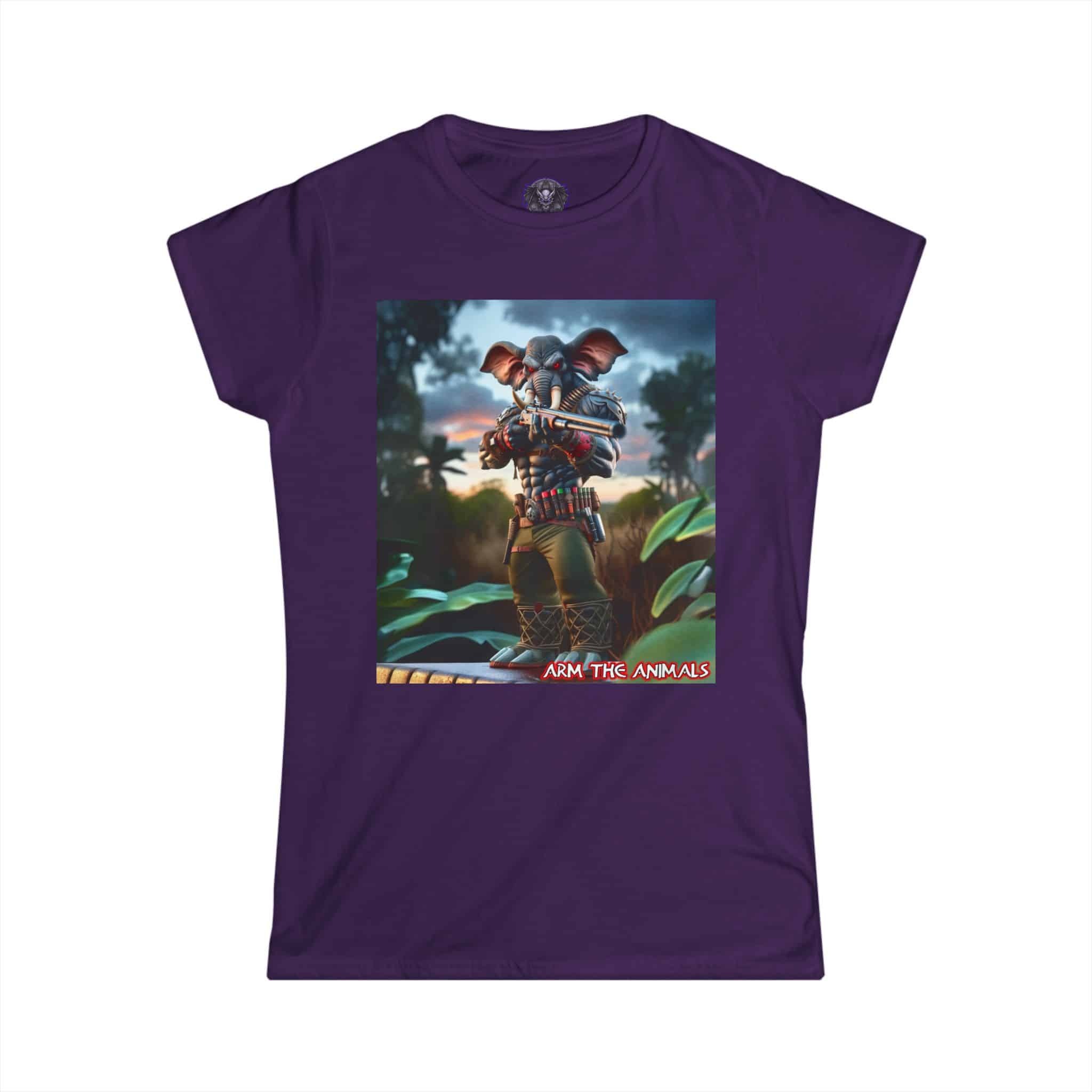 Arm The Animals: Bounty Hunter Elephant #AA-D-El002 Women's Softstyle Tee - Image 37