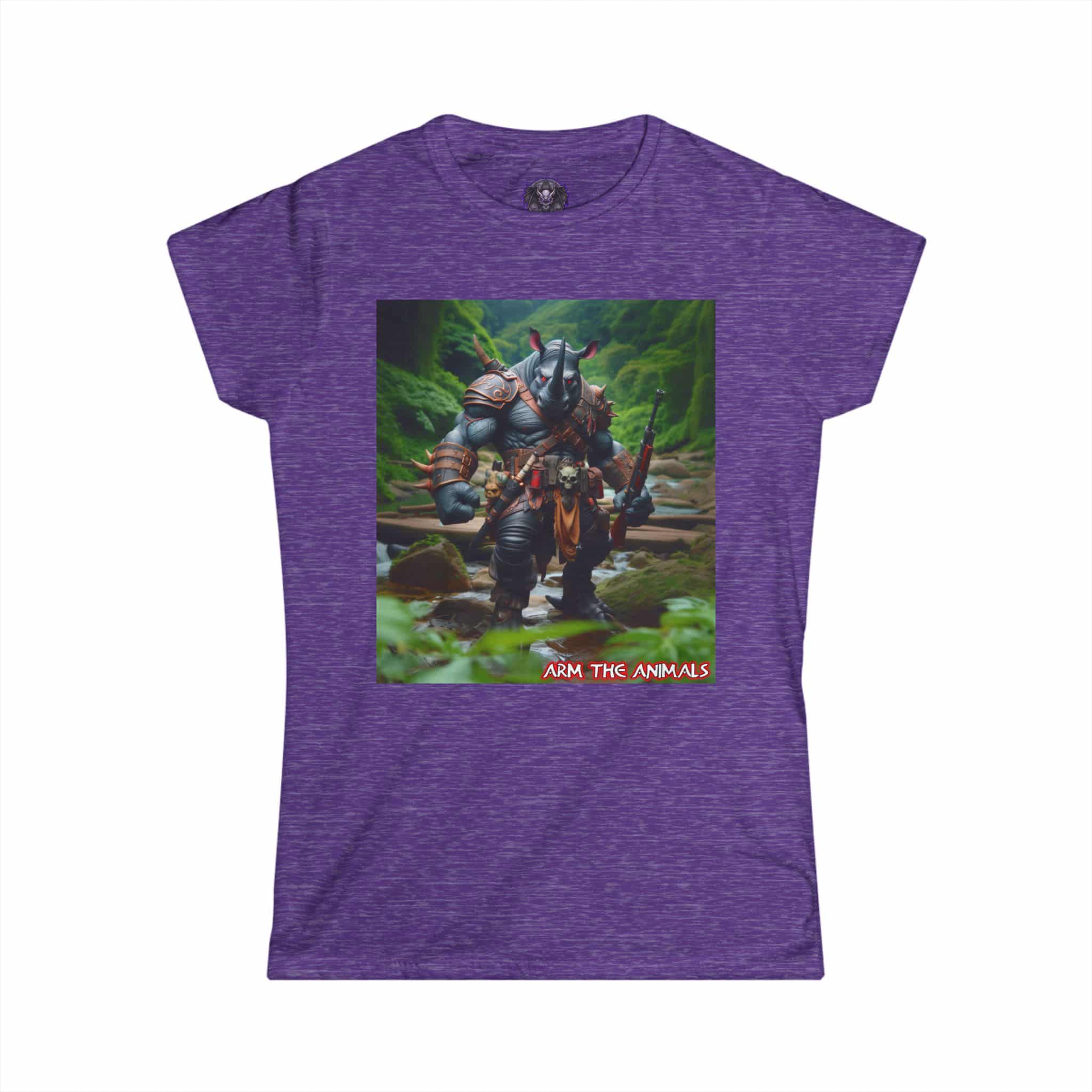 Arm The Animals: Hunter Rhino #AA-D-Rh001 Women's Softstyle Tee - Image 34