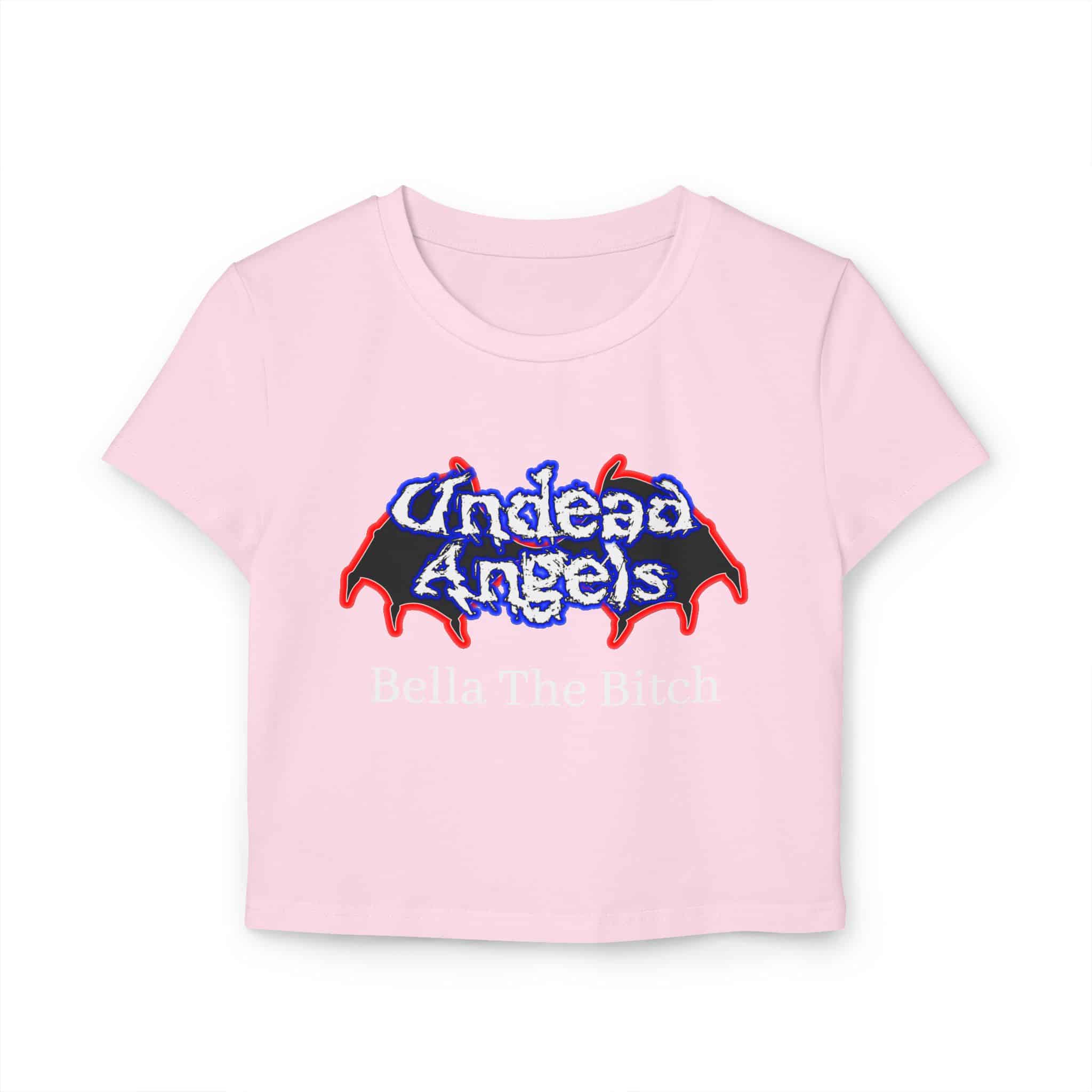 Personalized Undead Angels Logo Women's Baby Tee With Your Name - Image 7