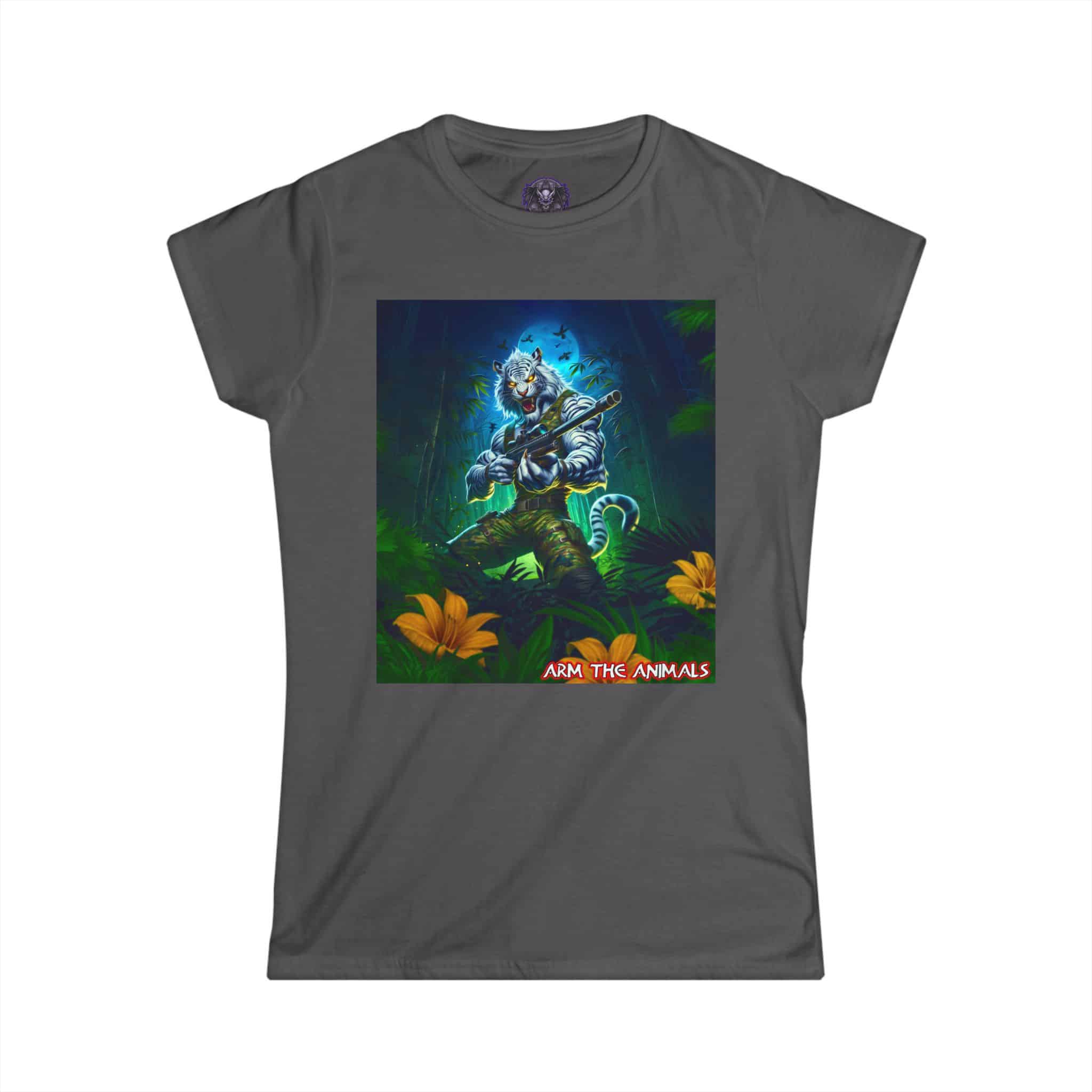 Arm The Animals: Commando Tiger #AA-D-WT003 Women's Softstyle Tee - Image 17