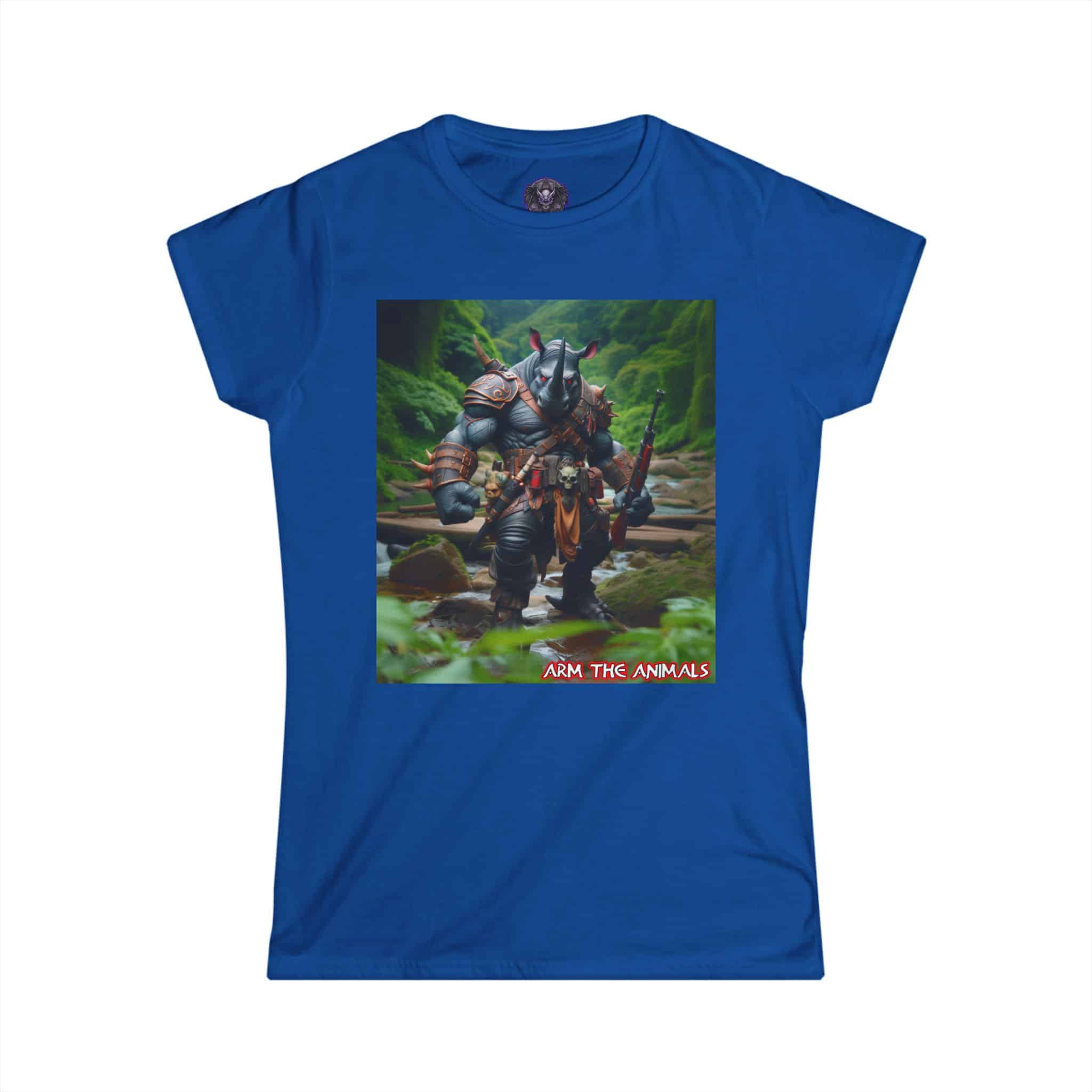 Arm The Animals: Hunter Rhino #AA-D-Rh001 Women's Softstyle Tee - Image 28