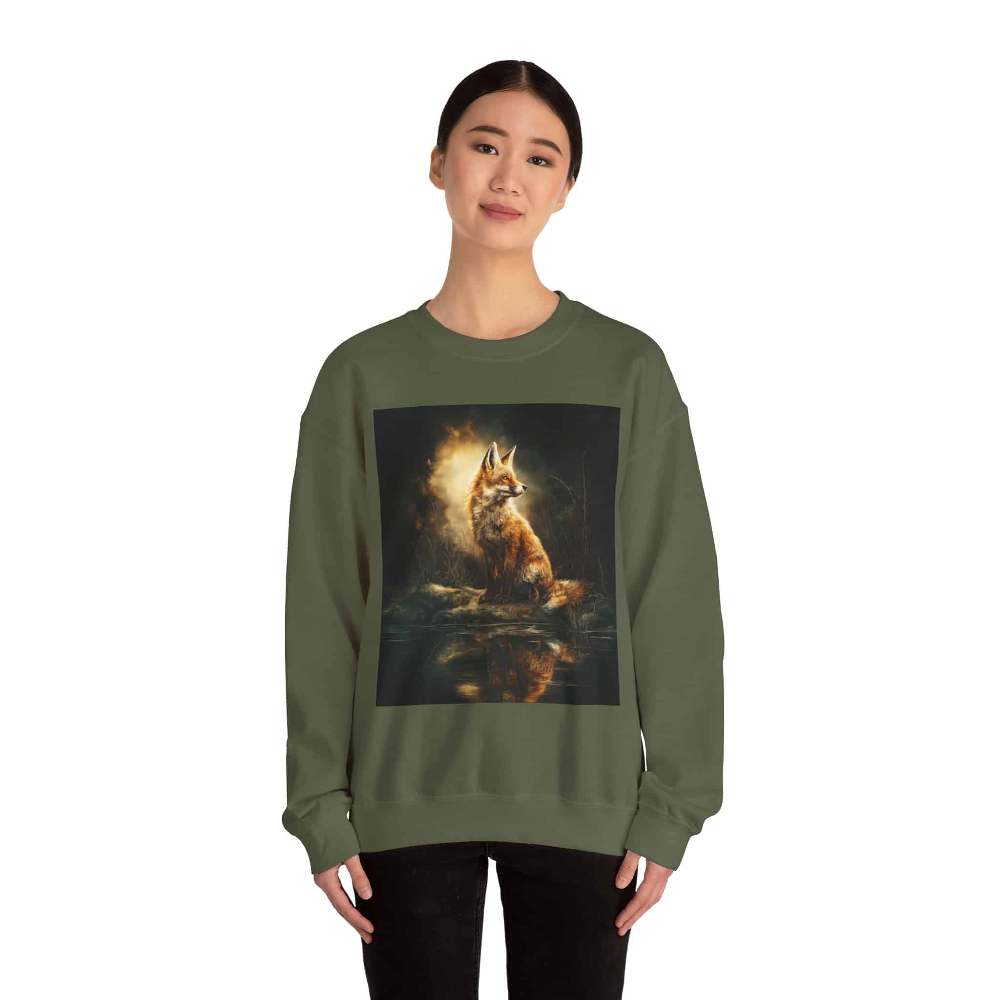 Fox By The Lake Unisex Tee by Wyldesigns Unisex Heavy Blend™ Crewneck Sweatshirt - Image 10