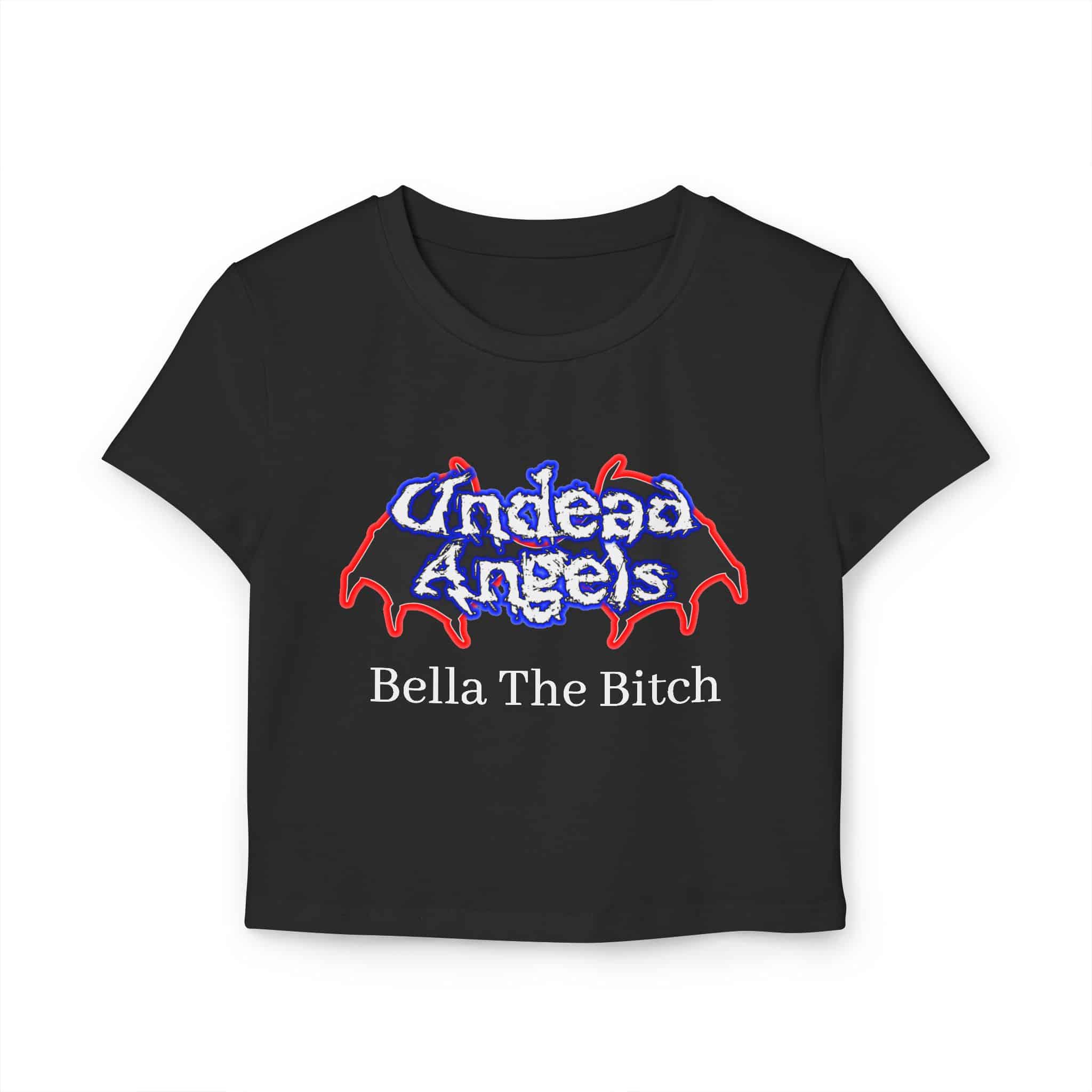 Personalized Undead Angels Logo Women's Baby Tee With Your Name - Image 2