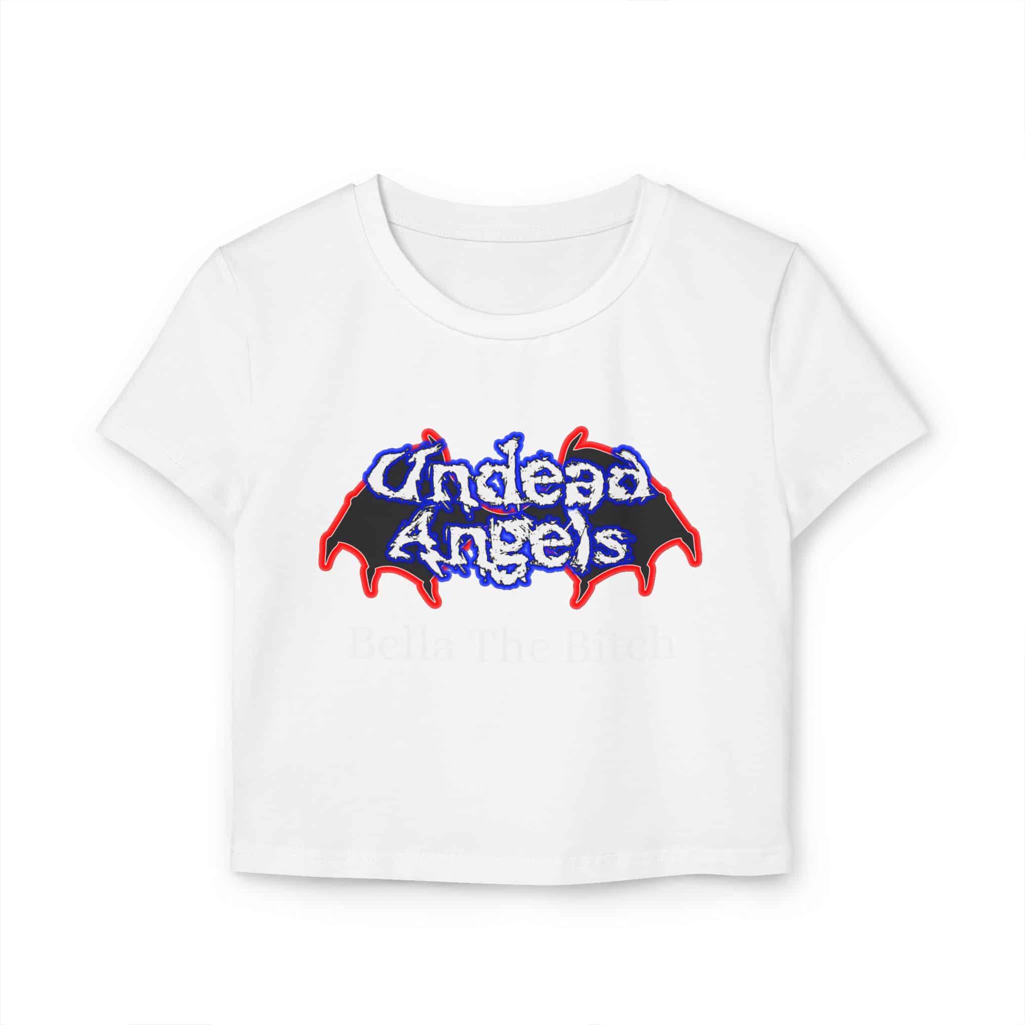 Personalized Undead Angels Logo Women's Baby Tee With Your Name - Image 3