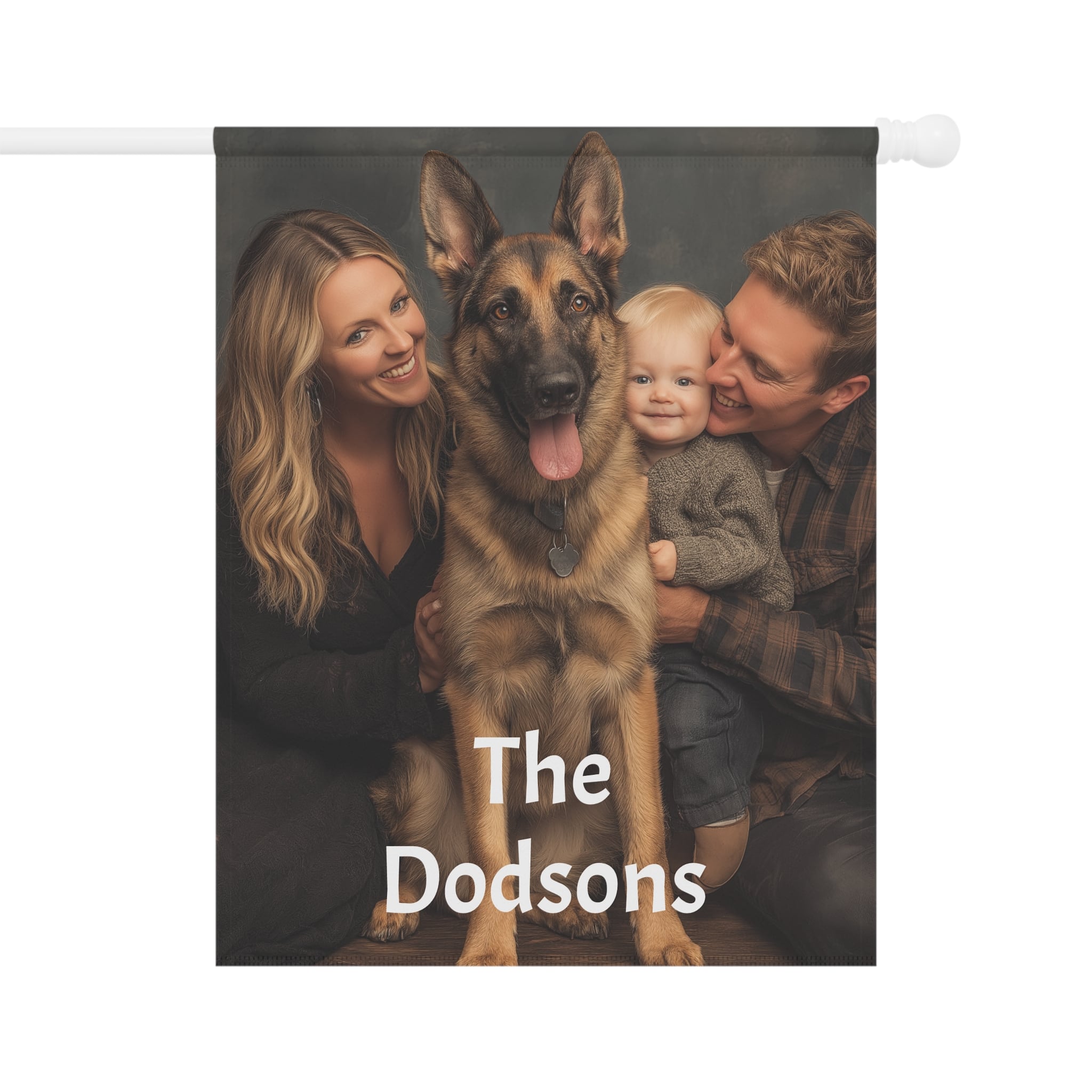 Personalized Photo Garden Flag – Custom Family Name Welcome Banner