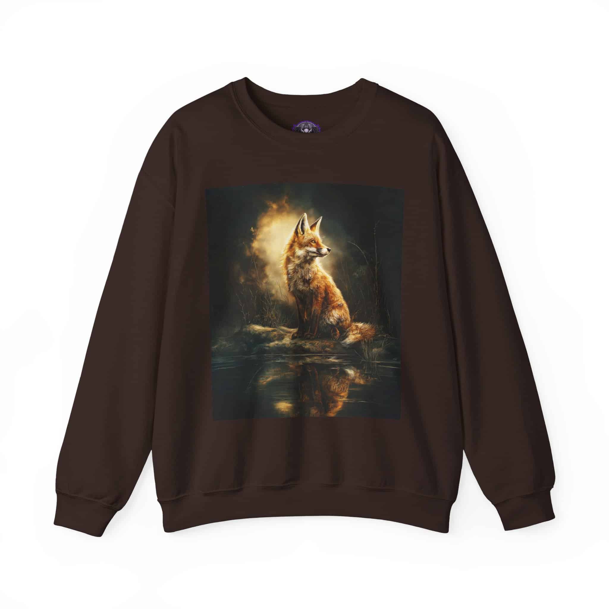Fox By The Lake Unisex Tee by Wyldesigns Unisex Heavy Blend™ Crewneck Sweatshirt - Image 3
