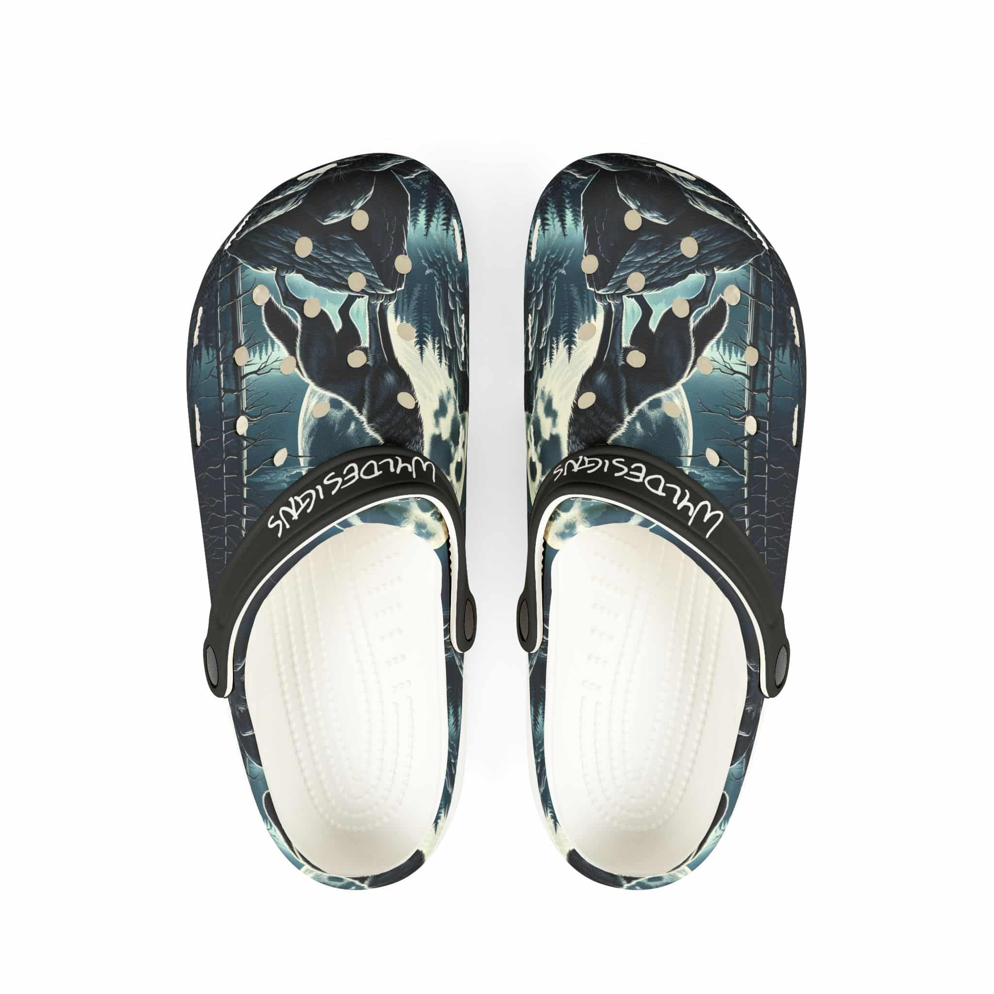 Wolf Howling WD-D001 By Wyldesigns - Clog Shoes - Image 10