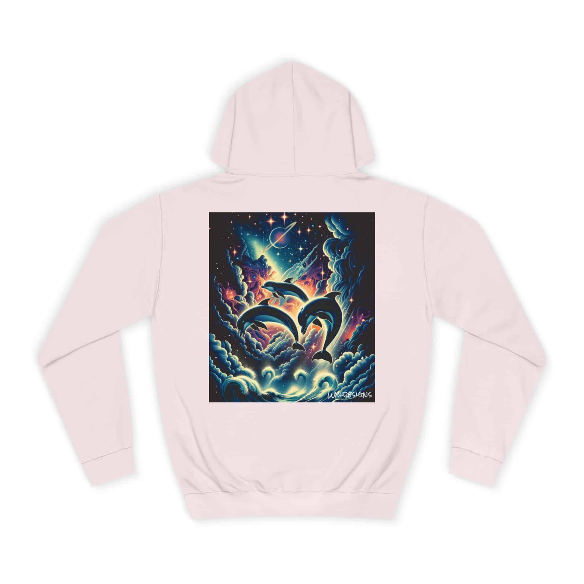Cosmic Dolphins WD-D008 By Wyldesigns Unisex College Hoodie - Image 58