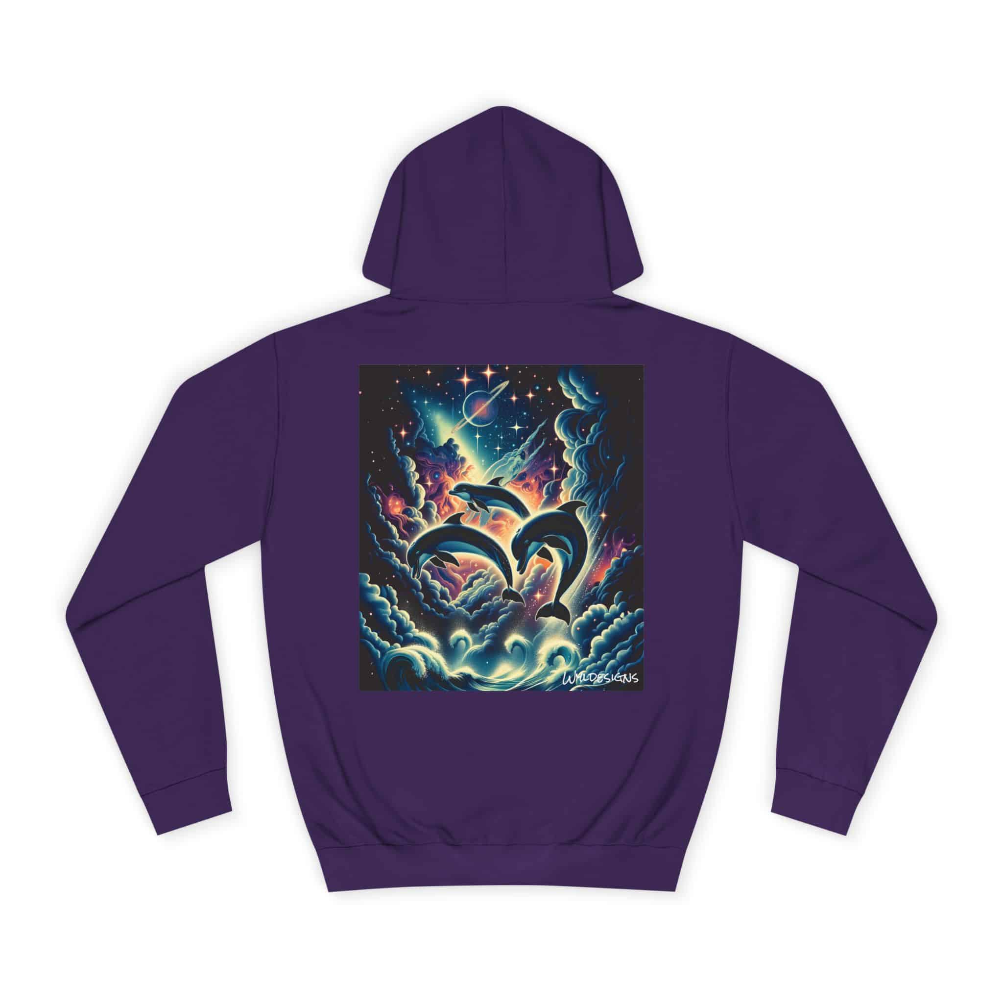 Cosmic Dolphins WD-D008 By Wyldesigns Unisex College Hoodie - Image 54