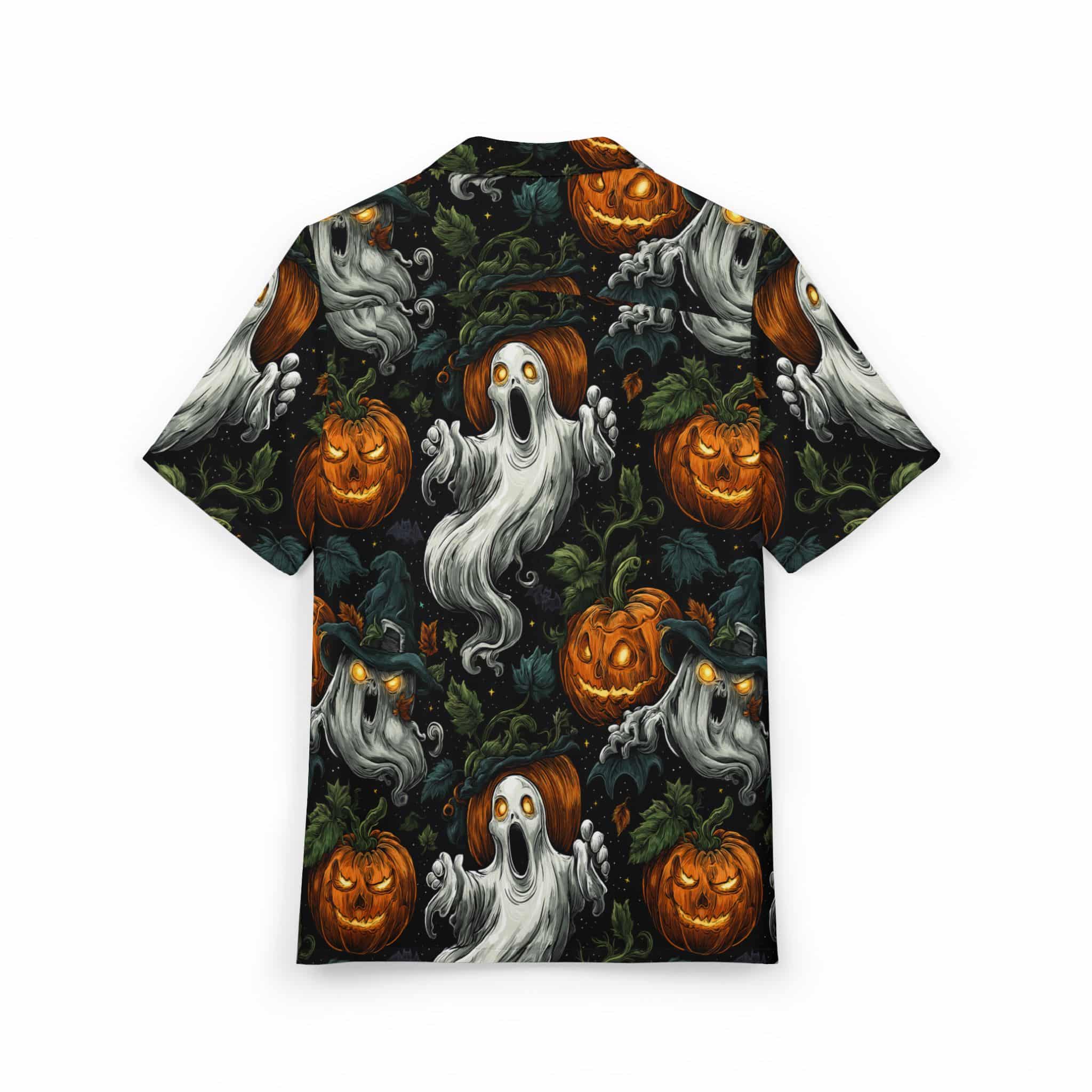 Hawaiian Shirt Ghosts & Pumpkins Pattern 1 - Image 2