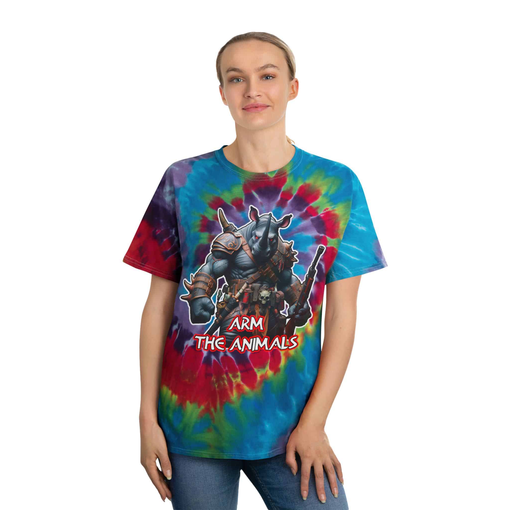 Arm The Animals Logo Tie-Dye Tee, Spiral - Image 8