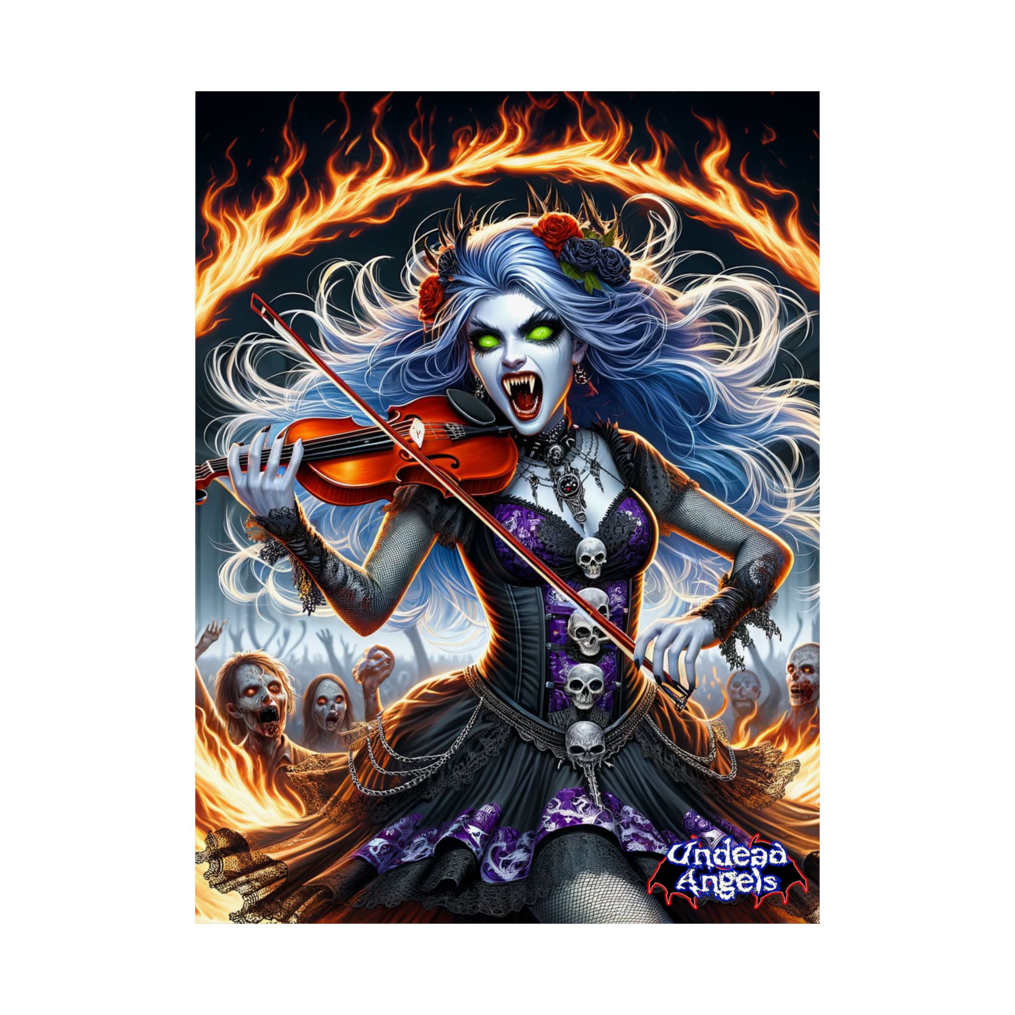 Ariel Undead Angel Violinist – ARI-D001 Art Matte Vertical Posters - Image 2