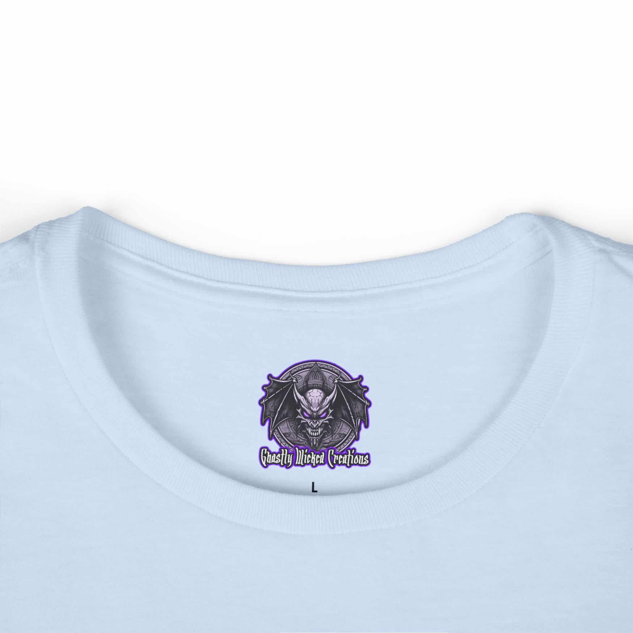 Jennifer Undead Angel Zombie Administrative Assistant – Classic Art w/Text Re-Issue Women's Softstyle Tee - Image 3