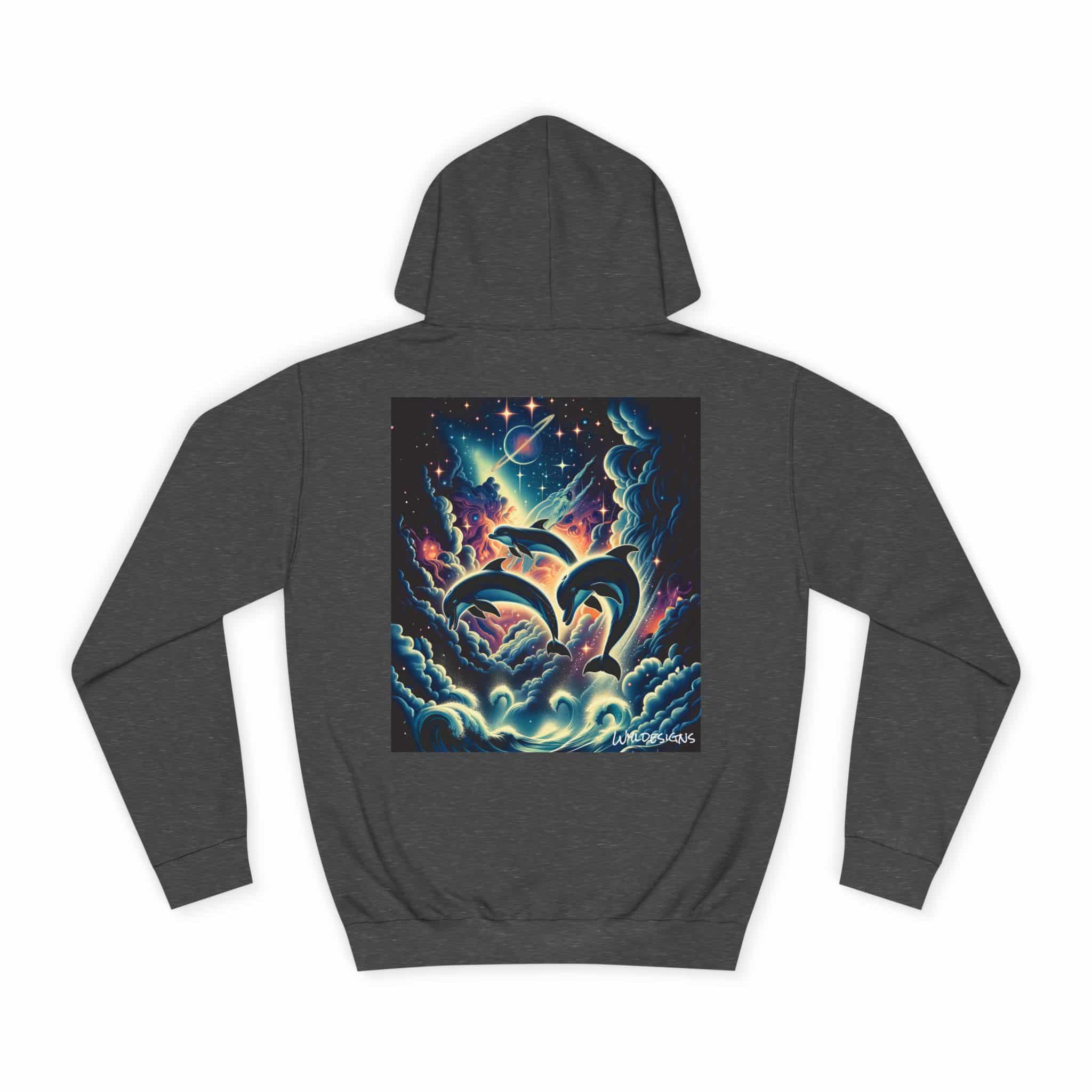 Cosmic Dolphins WD-D008 By Wyldesigns Unisex College Hoodie - Image 18