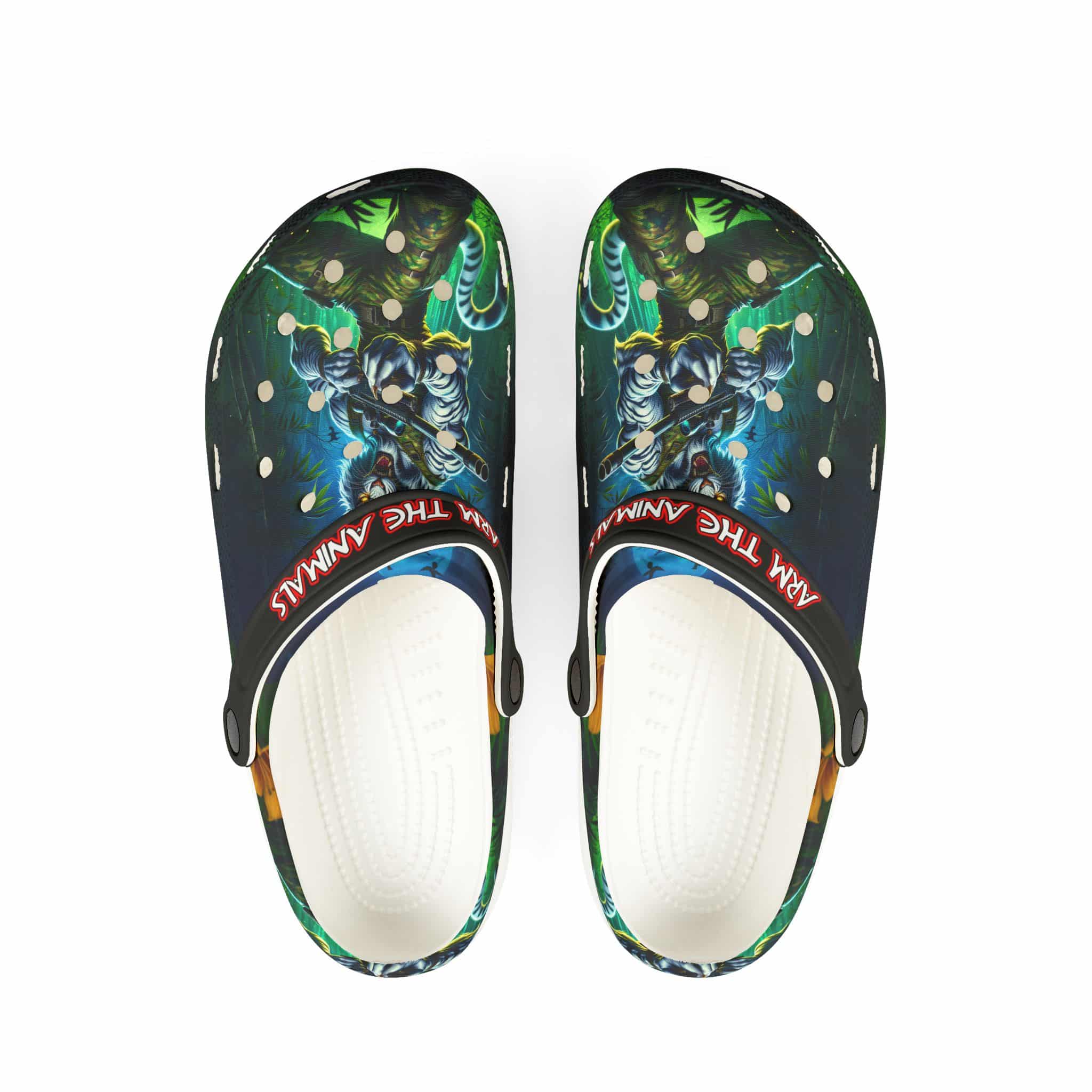 Clog Shoes - Arm The Animals: Commando Tiger #AA-D-WT003 Design - Image 10