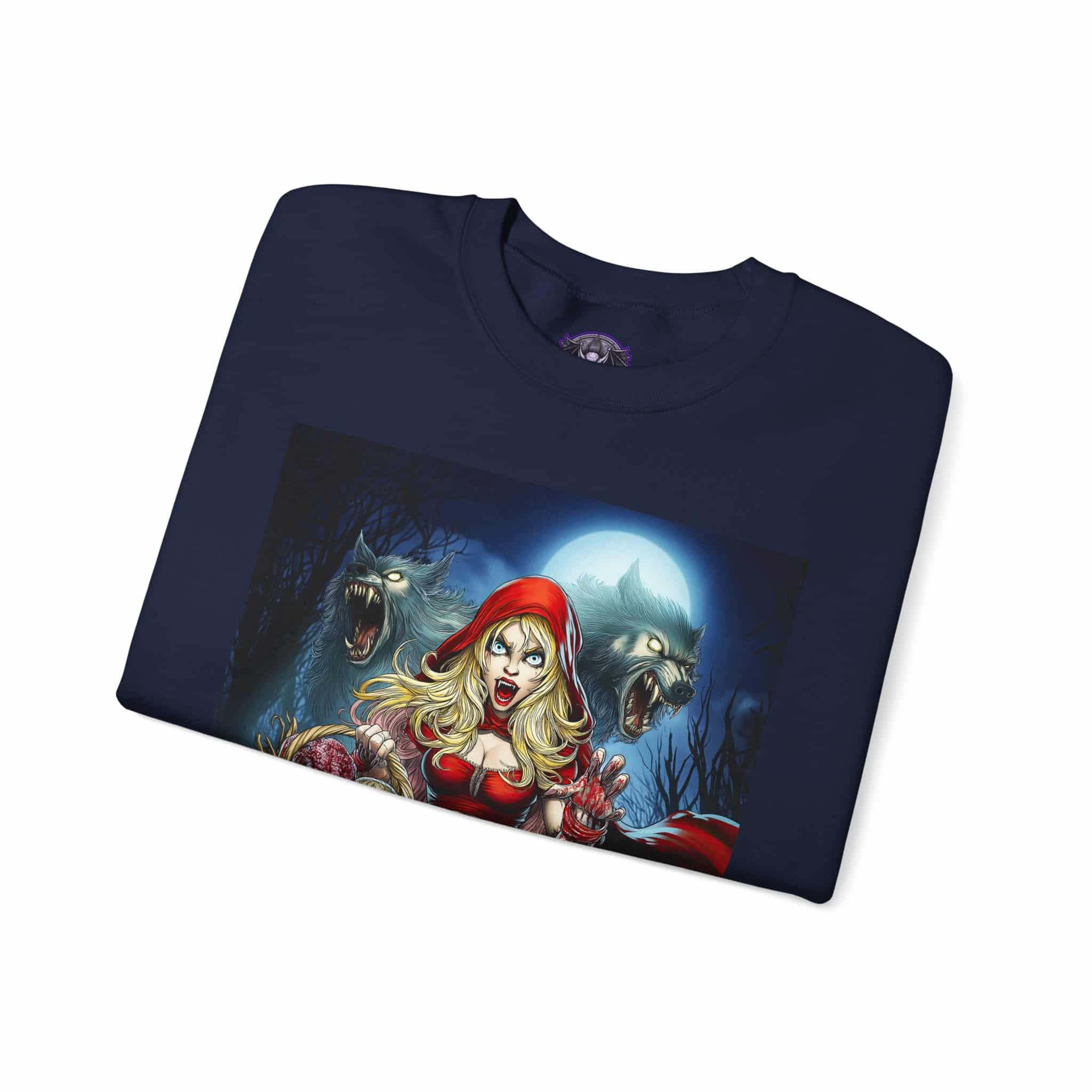 Vampire Red Riding Hood By Ghastly Wicked Tales 2025-02 Unisex Heavy Blend™ Crewneck Sweatshirt - Image 3