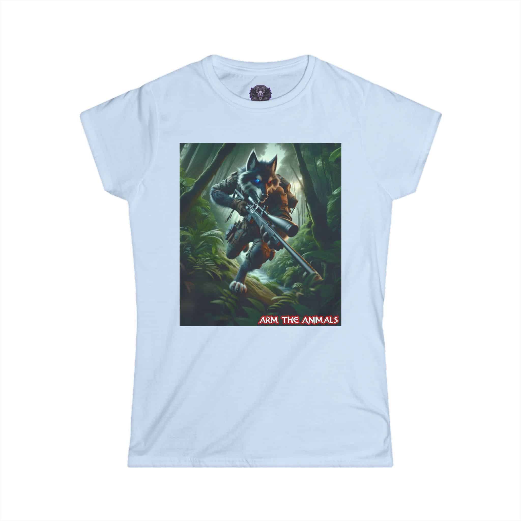 Arm The Animals: Hunter Wolf #AA-D-W001 Women's Softstyle Tee - Image 22