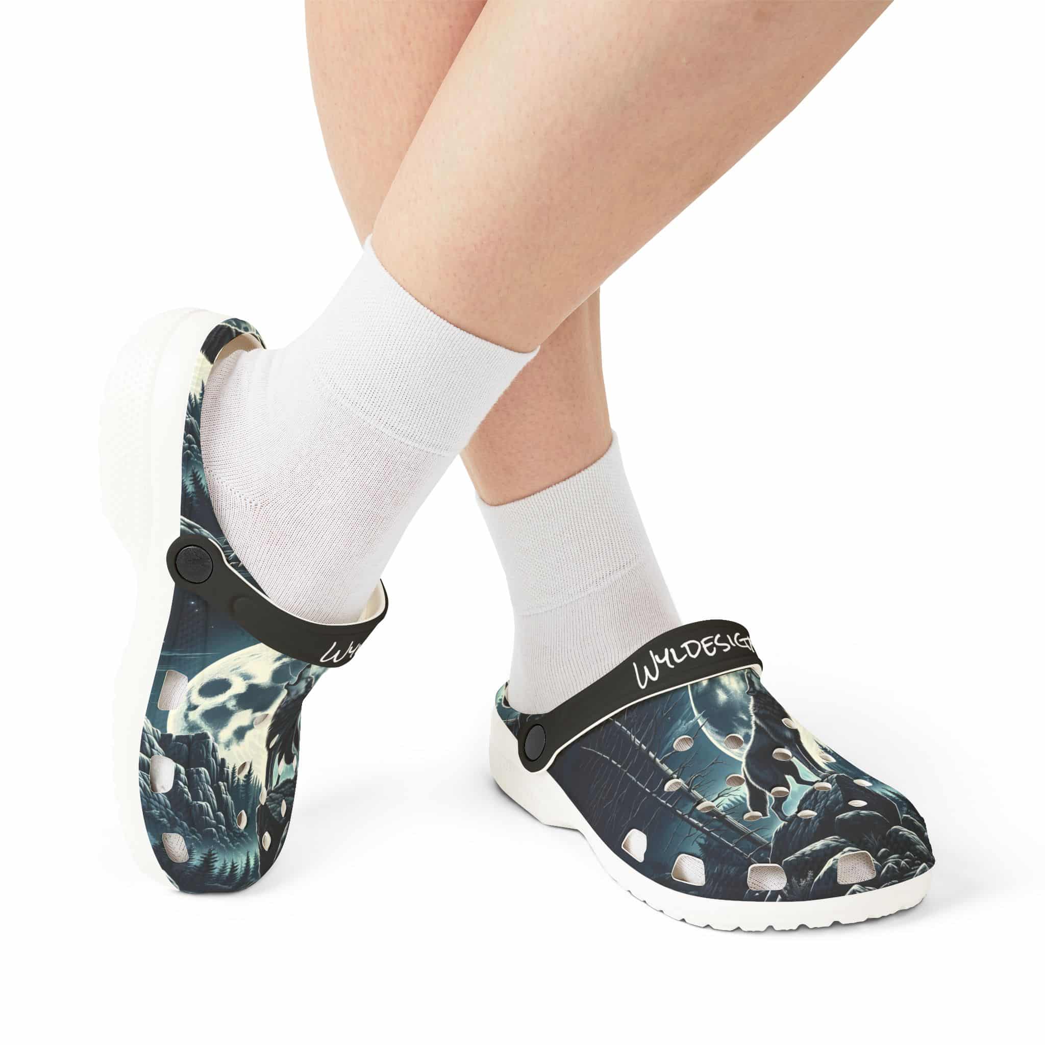 Wolf Howling WD-D001 By Wyldesigns - Clog Shoes - Image 18