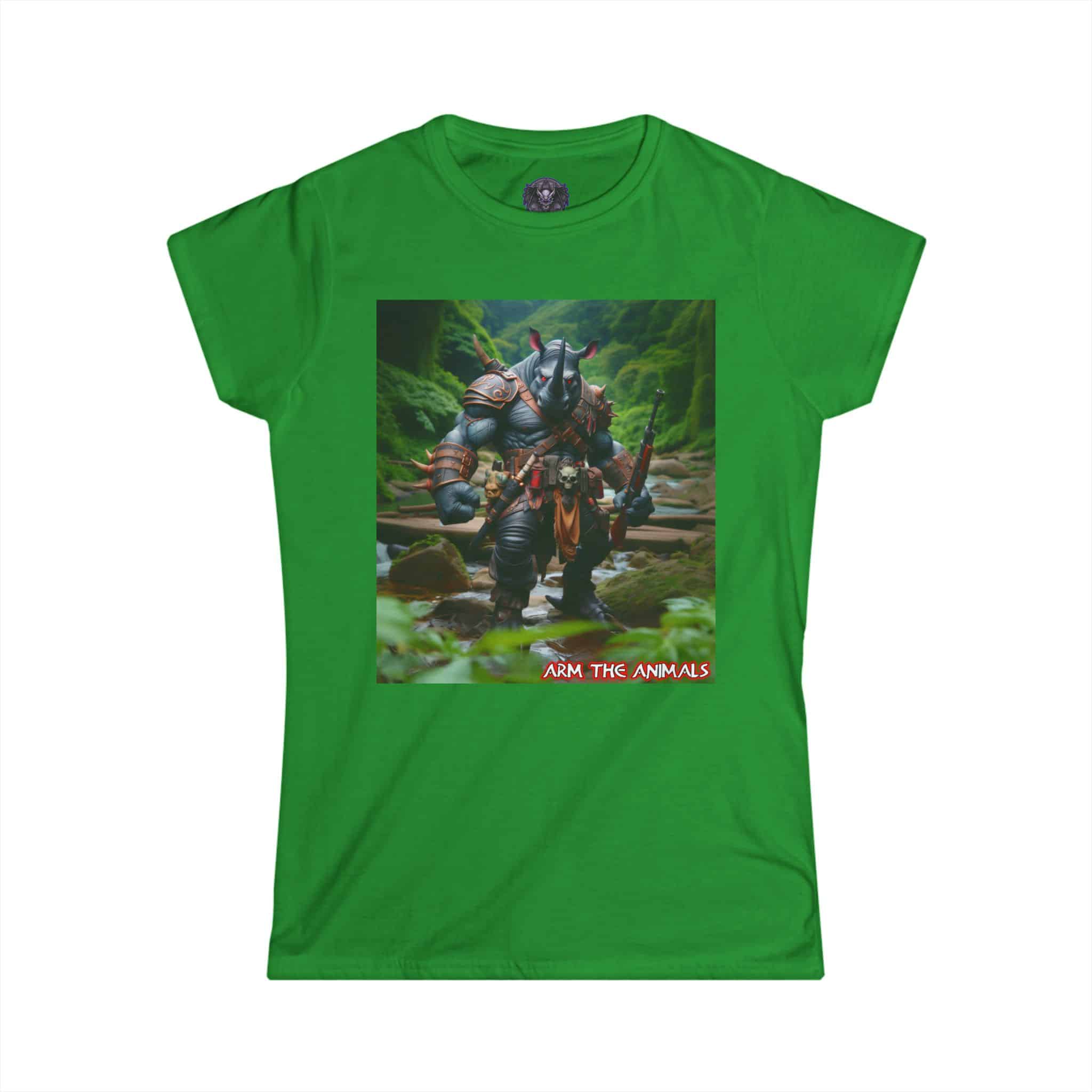 Arm The Animals: Hunter Rhino #AA-D-Rh001 Women's Softstyle Tee