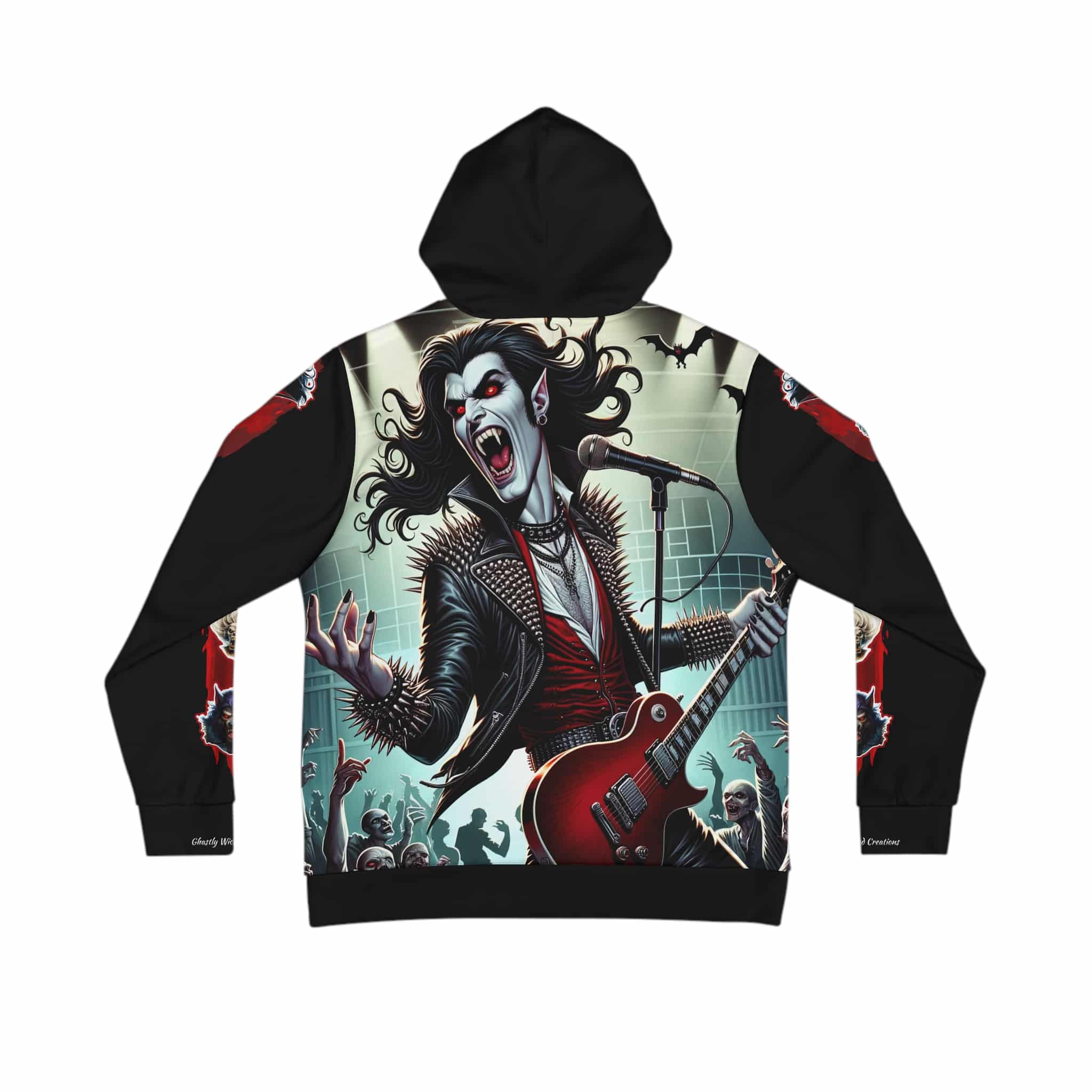 Monster Mosh 2024 Tour Drac On Guitar MM-D009 Men's Hoodie (AOP) - Image 2