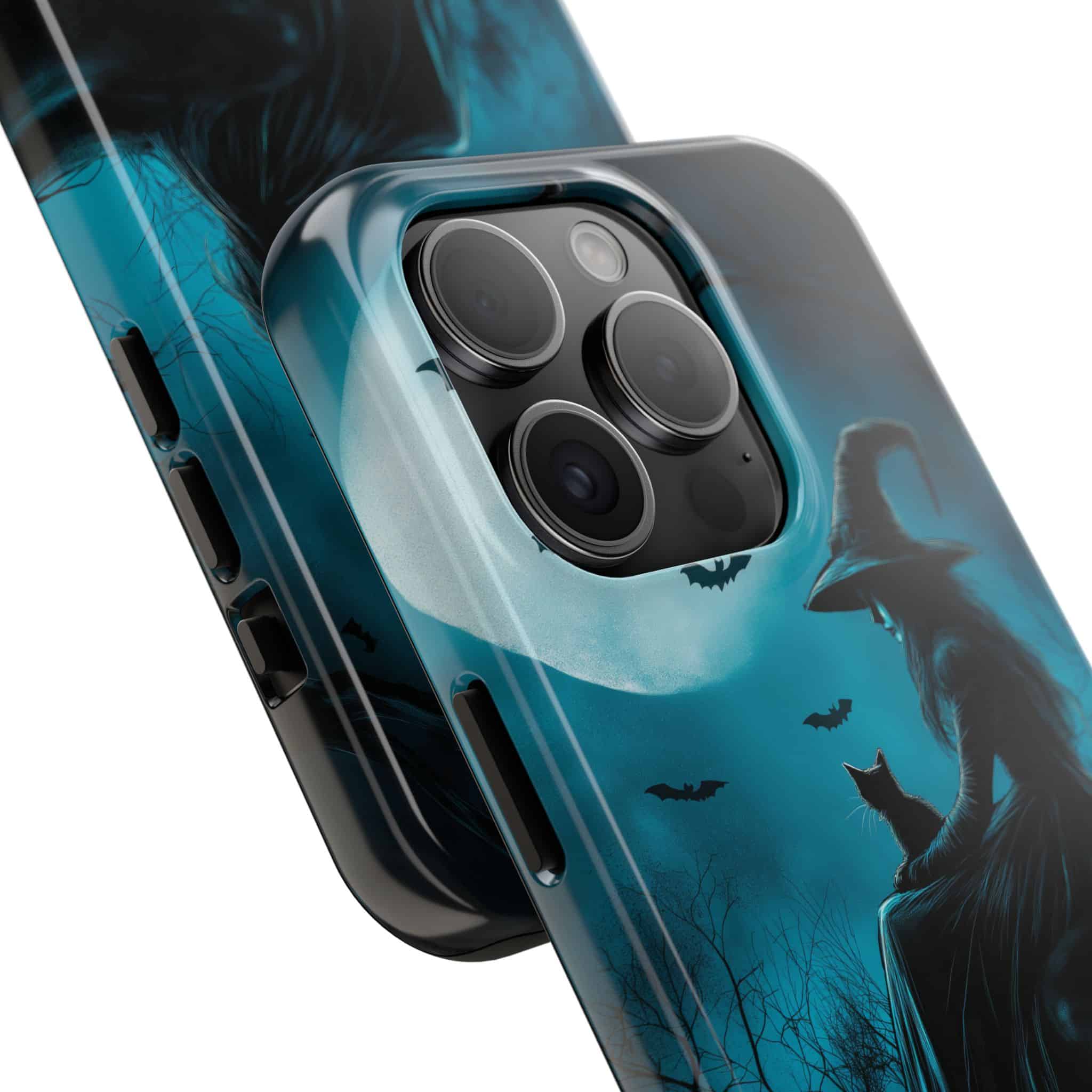 Witch With Black Cat By Moonlight #MJ-W003 iPhone 15 & 16 Tough Phone Cases - Image 6