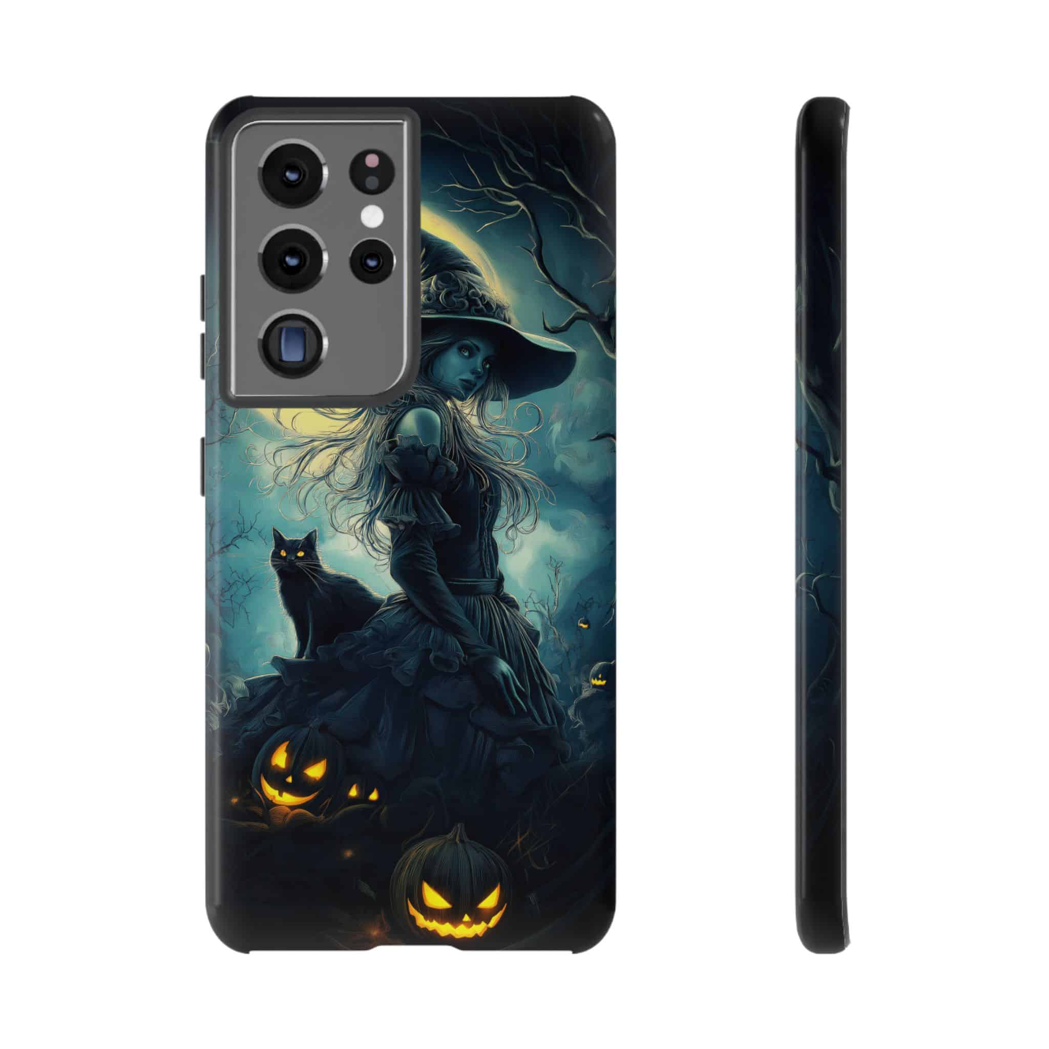 Witch With Black Cat By Moonlight #MJ-W001 Samsung S21, S22, S23, S24 Plus & Ultra Tough Cases - Image 5
