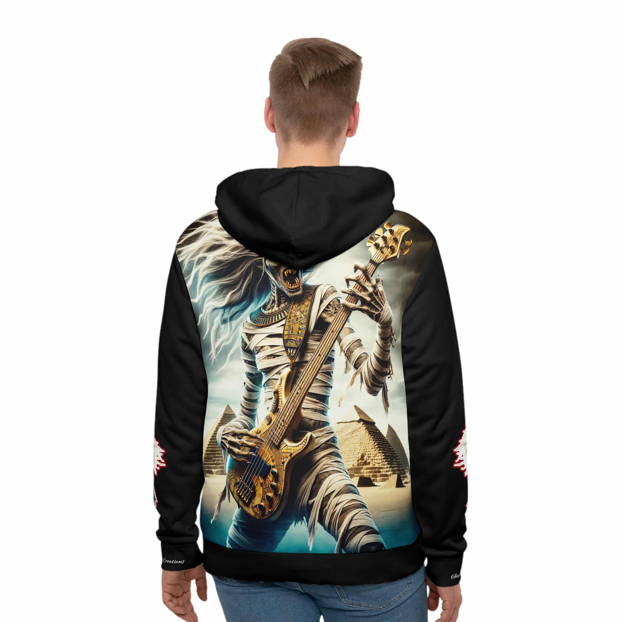 Monster Mosh 2024 Tour Mummy Bass Guitar MM-D003 Men's Hoodie (AOP) - Image 4
