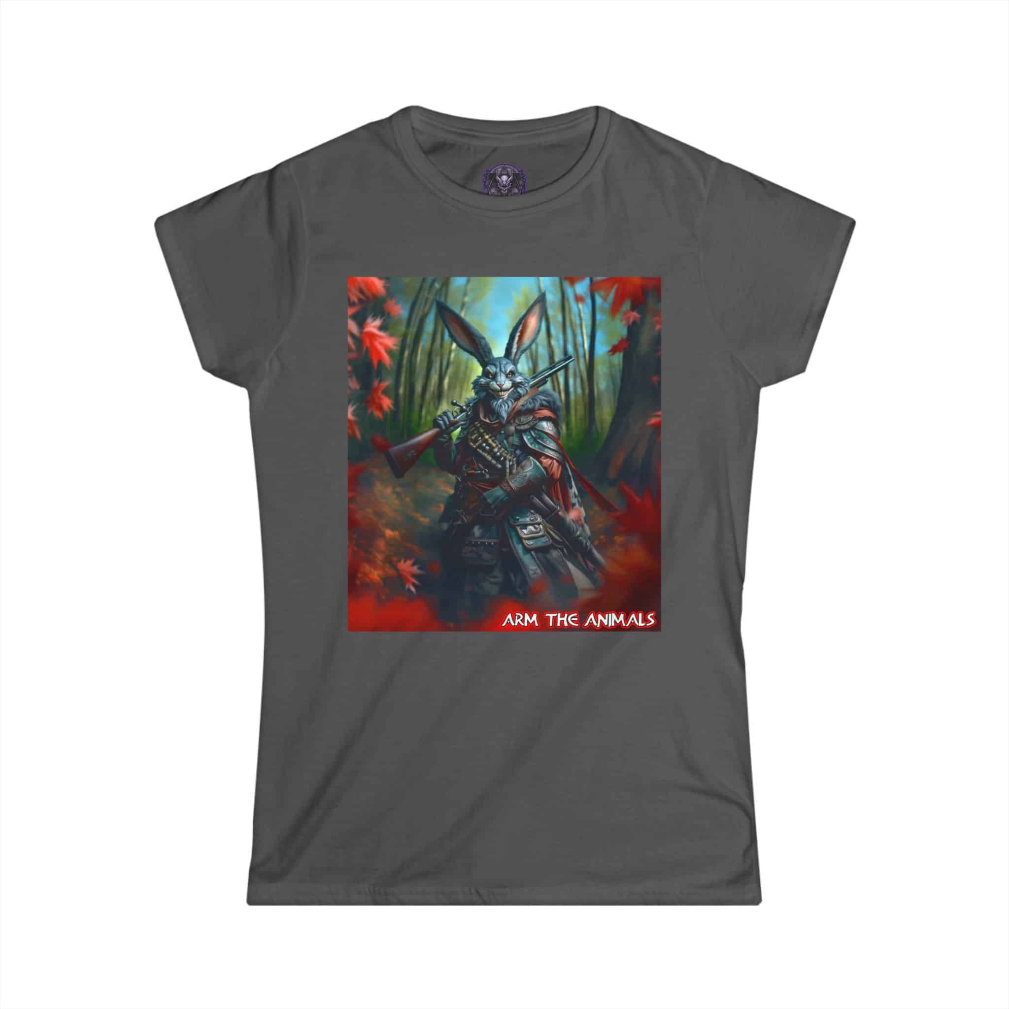 Arm The Animals: Hunter Rabbit #AA-D-Ra001 Women's Softstyle Tee - Image 28
