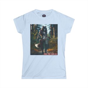 Arm The Animals: Hunter Wolf Girl #AA-D-W002 Women's Softstyle Tee