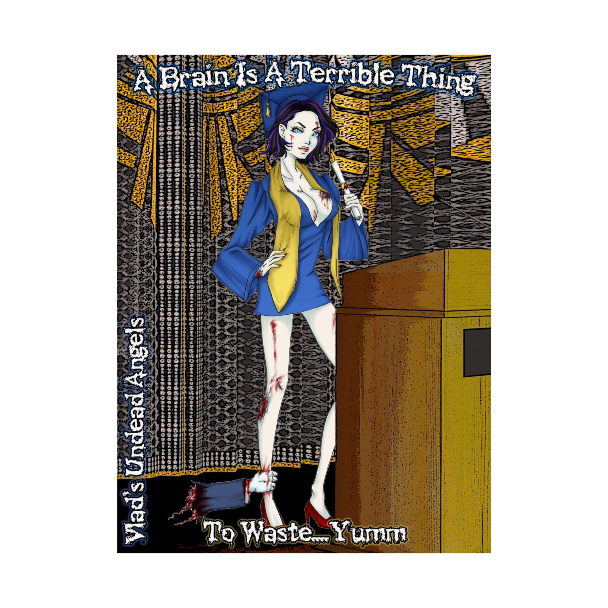 Tiffany Undead Angel Zombie Graduate F1 – Classic Art w/Text Matte Vertical Posters - Image 2