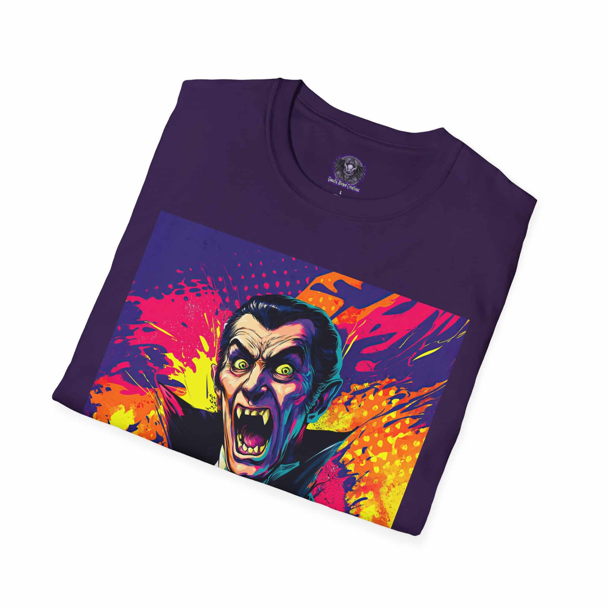Dracula Pop Art 60's Style Unisex T-Shirt - Image 4