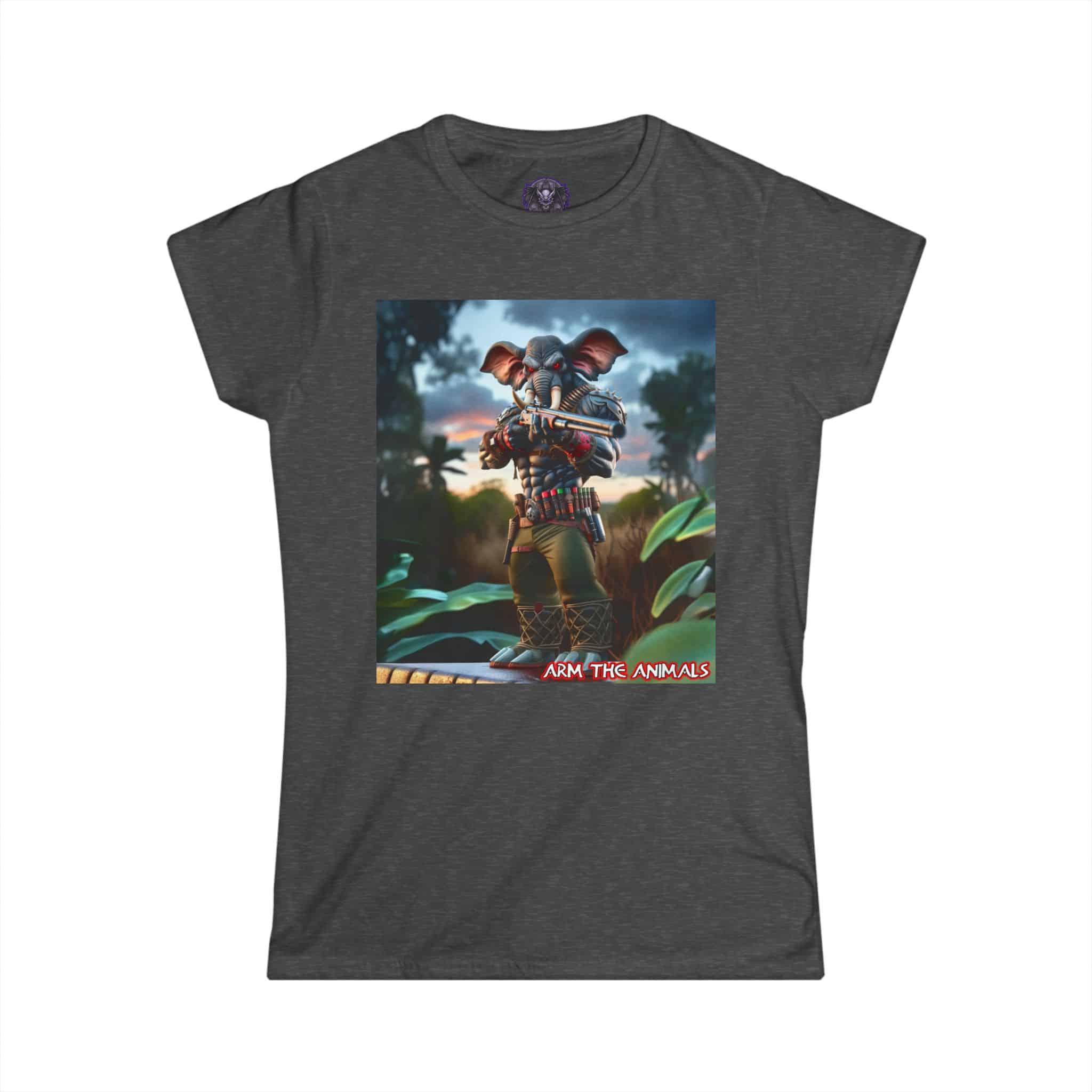 Arm The Animals: Bounty Hunter Elephant #AA-D-El002 Women's Softstyle Tee - Image 22