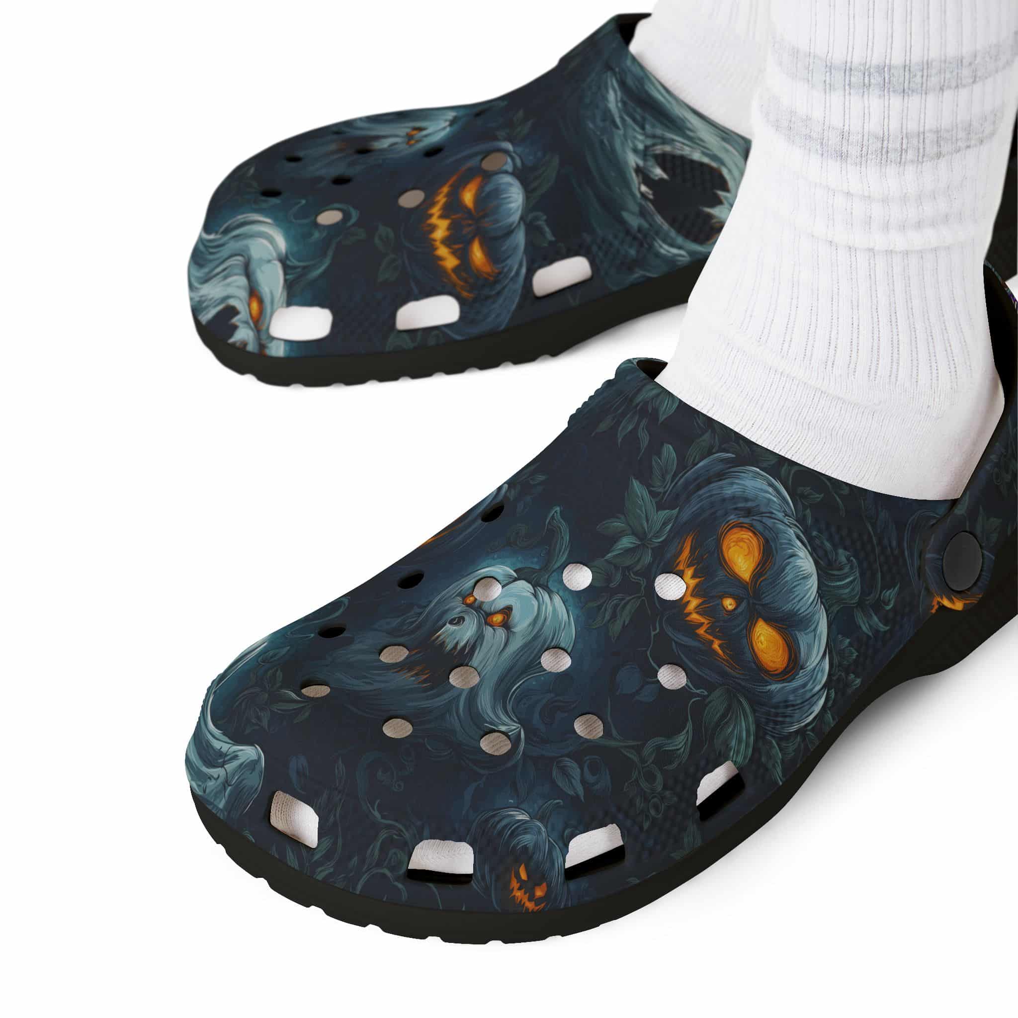 Halloween Ghosts & Pumpkins Pattern 2 Clog Style Shoes