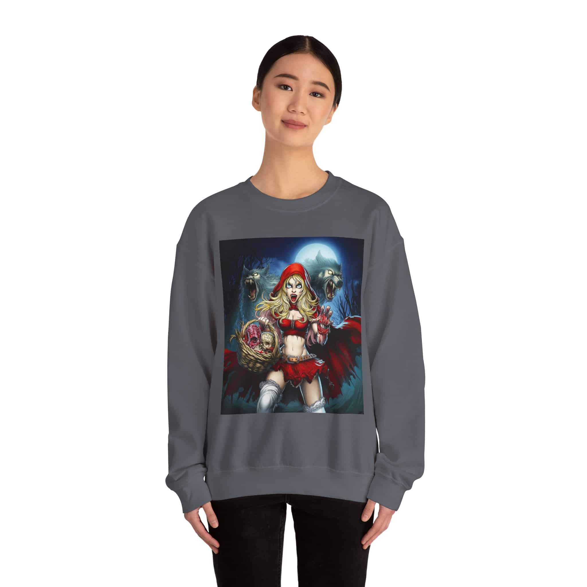 Vampire Red Riding Hood By Ghastly Wicked Tales 2025-02 Unisex Heavy Blend™ Crewneck Sweatshirt - Image 44