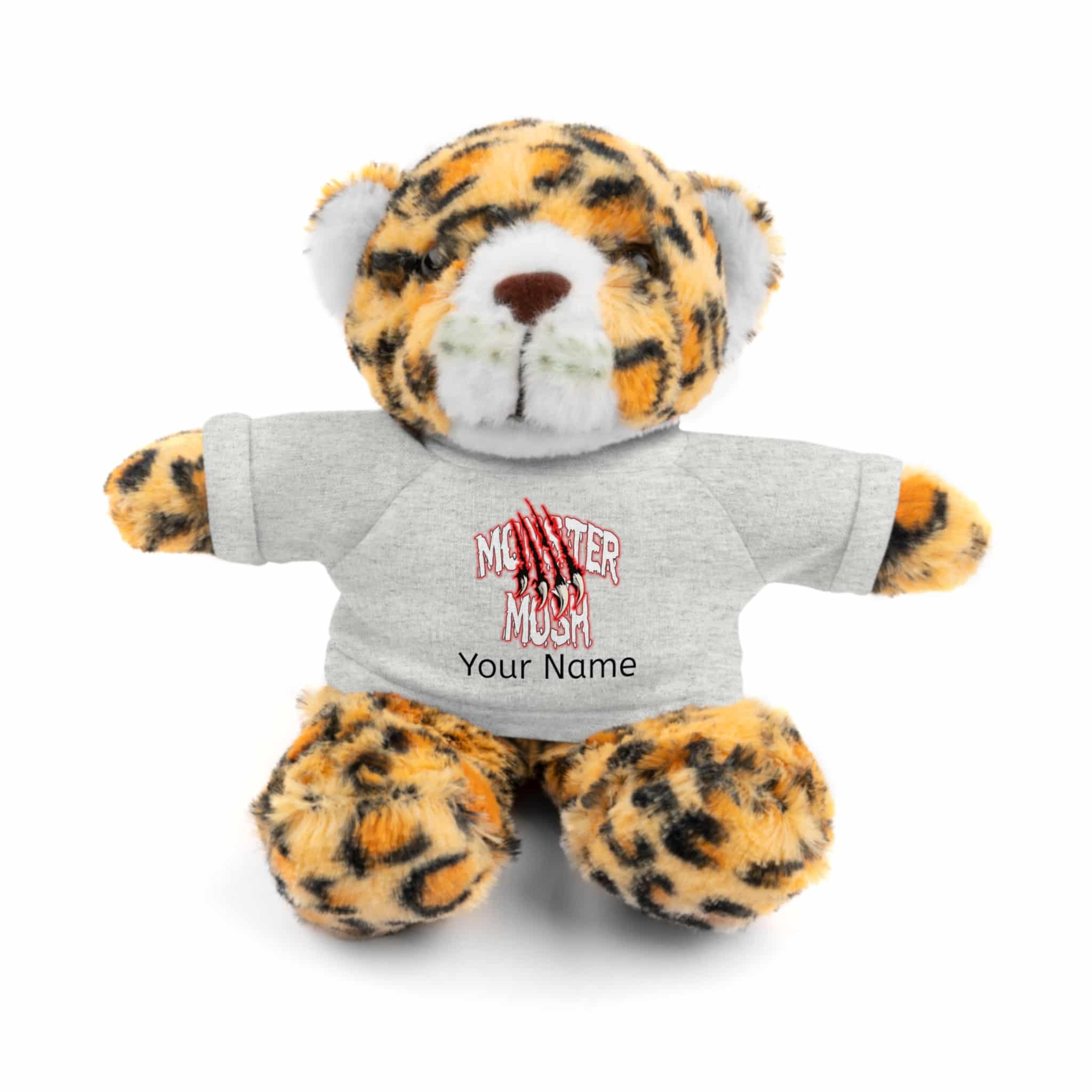 Personalized 8 Inch Stuffed Animals Wearing Monster Mosh Tee Assortment