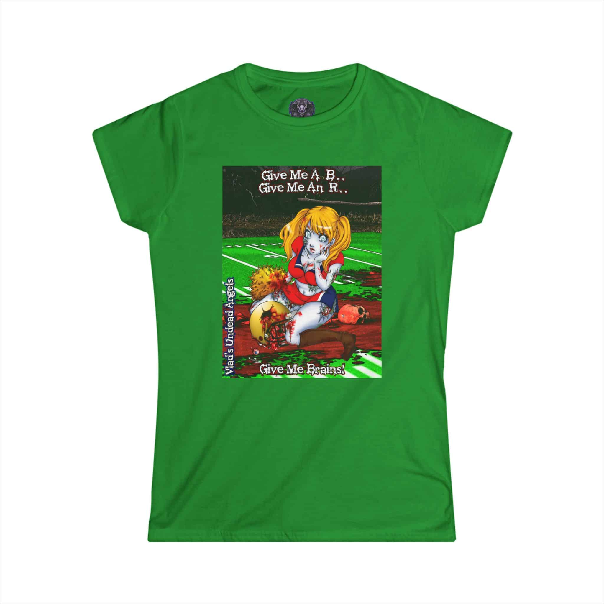 Buffy Undead Angel Zombie Cheerleader – Classic Art w/Text Re-Issue Women's Softstyle Tee - Image 3