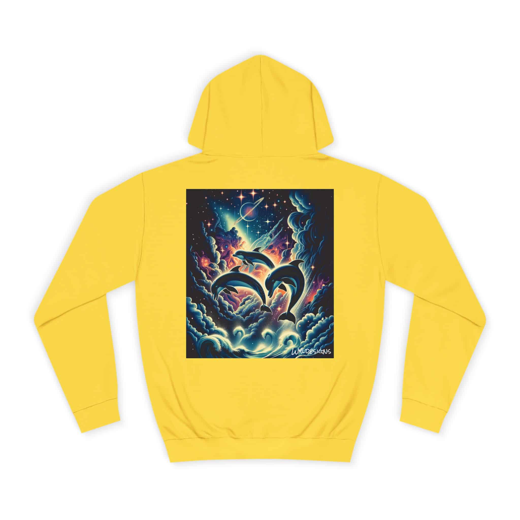 Cosmic Dolphins WD-D008 By Wyldesigns Unisex College Hoodie - Image 30