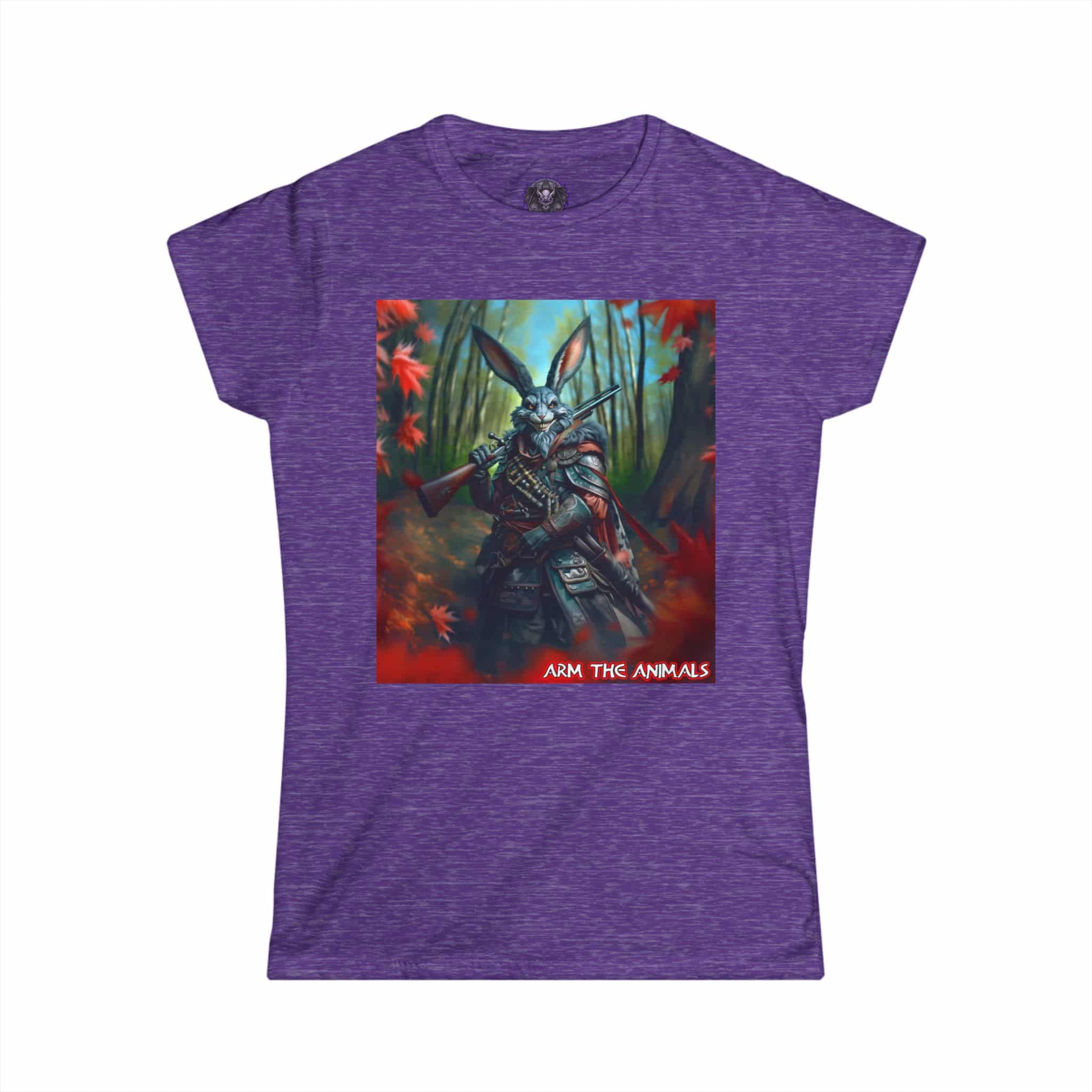 Arm The Animals: Hunter Rabbit #AA-D-Ra001 Women's Softstyle Tee - Image 37