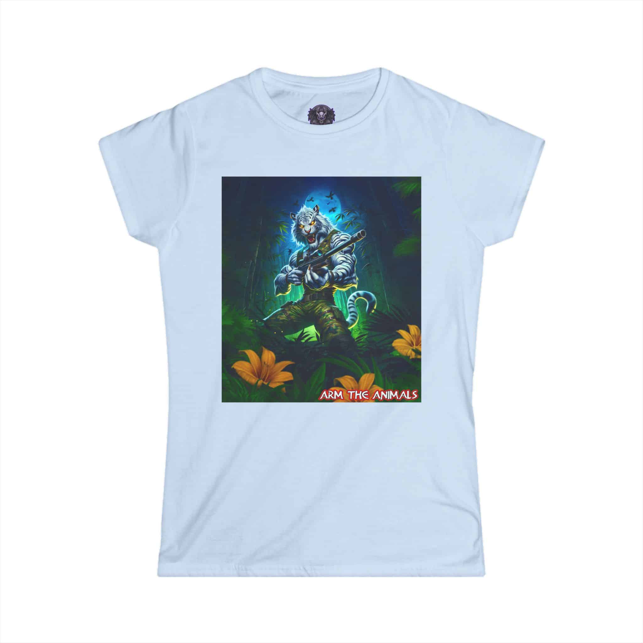 Arm The Animals: Commando Tiger #AA-D-WT003 Women's Softstyle Tee - Image 15