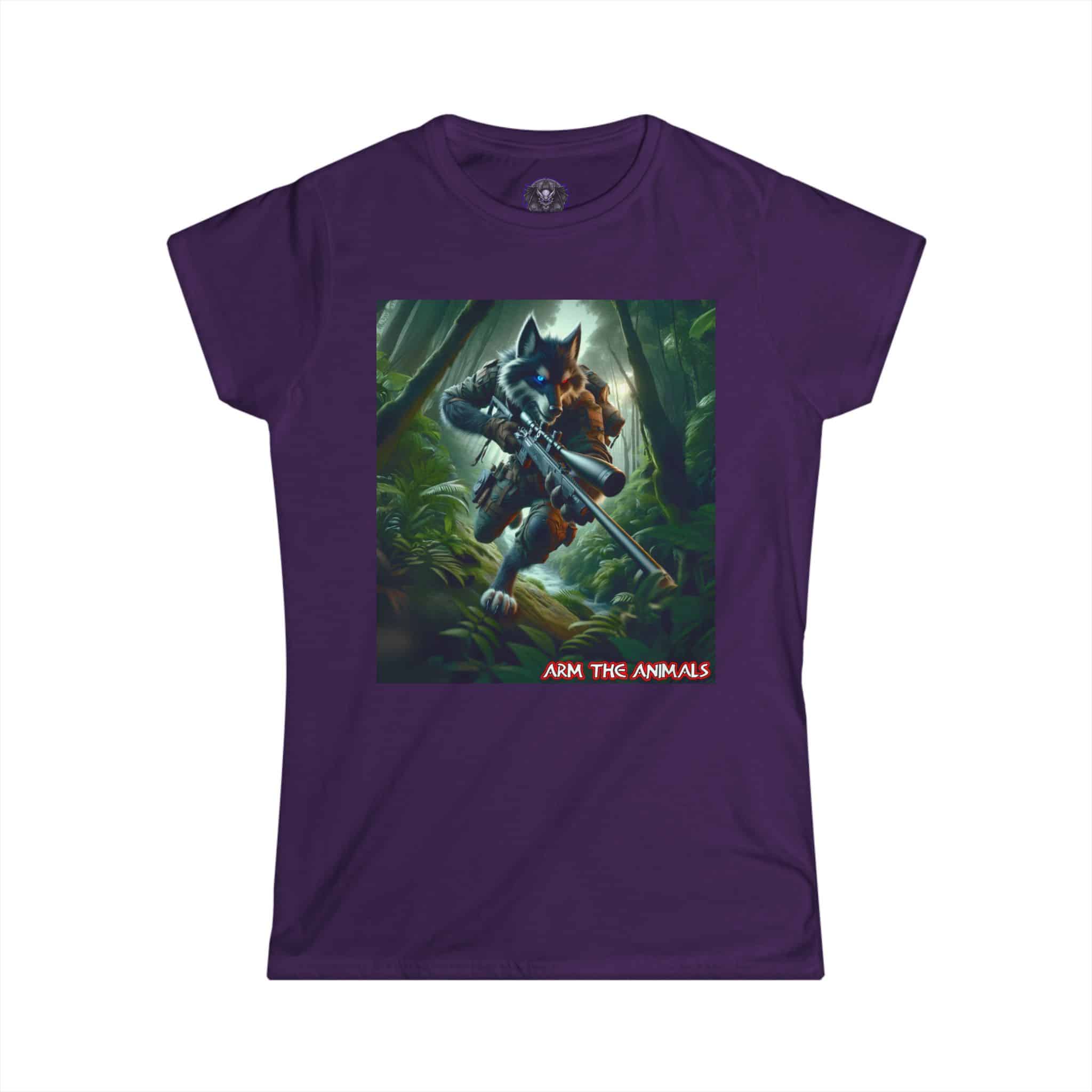 Arm The Animals: Hunter Wolf #AA-D-W001 Women's Softstyle Tee - Image 37