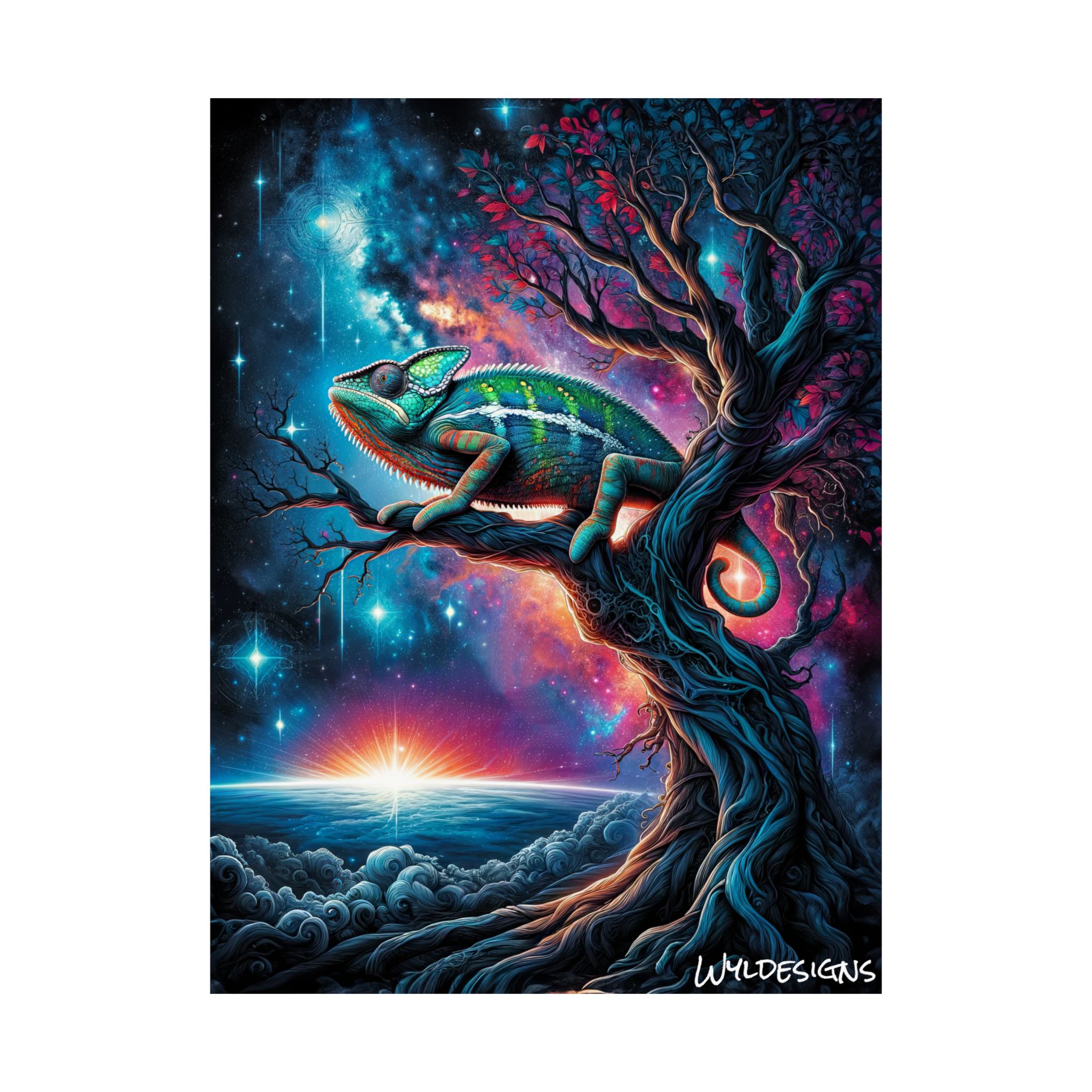 Cosmic Chameleon WD-D004 By Wyldesigns Matte Vertical Posters - Image 2