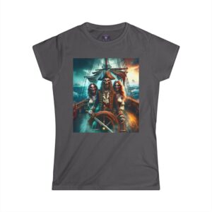 Skeletal Pirate Captain & Zombie Wenches #ML-D-UP006 Women's Softstyle Tee