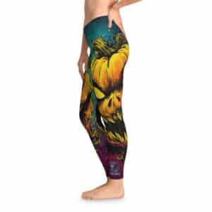 Evil Jack O’ Lantern I Pop 60’s Art Style Stretchy Leggings, Comfortable Fitness Wear