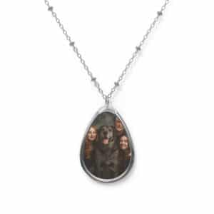 Personalized Photo Oval Necklace with Loved Ones