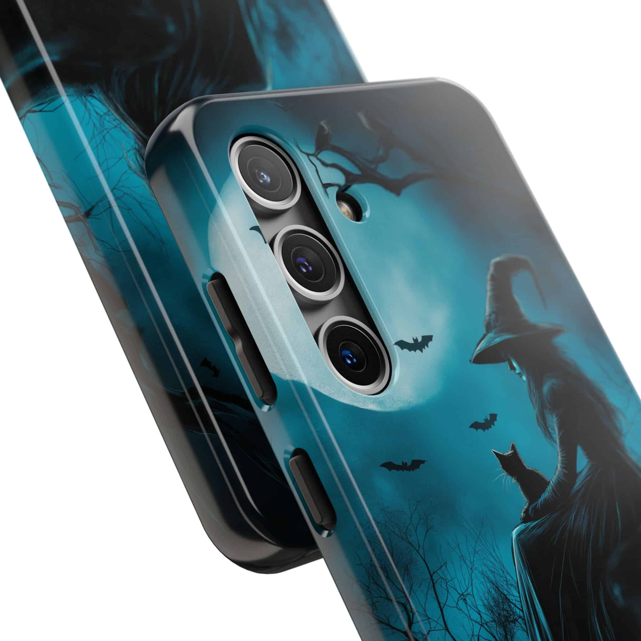 Witch With Black Cat By Moonlight #MJ-W003 Samsung S21, S22, S23, & S24 Tough Phone Cases - Image 2