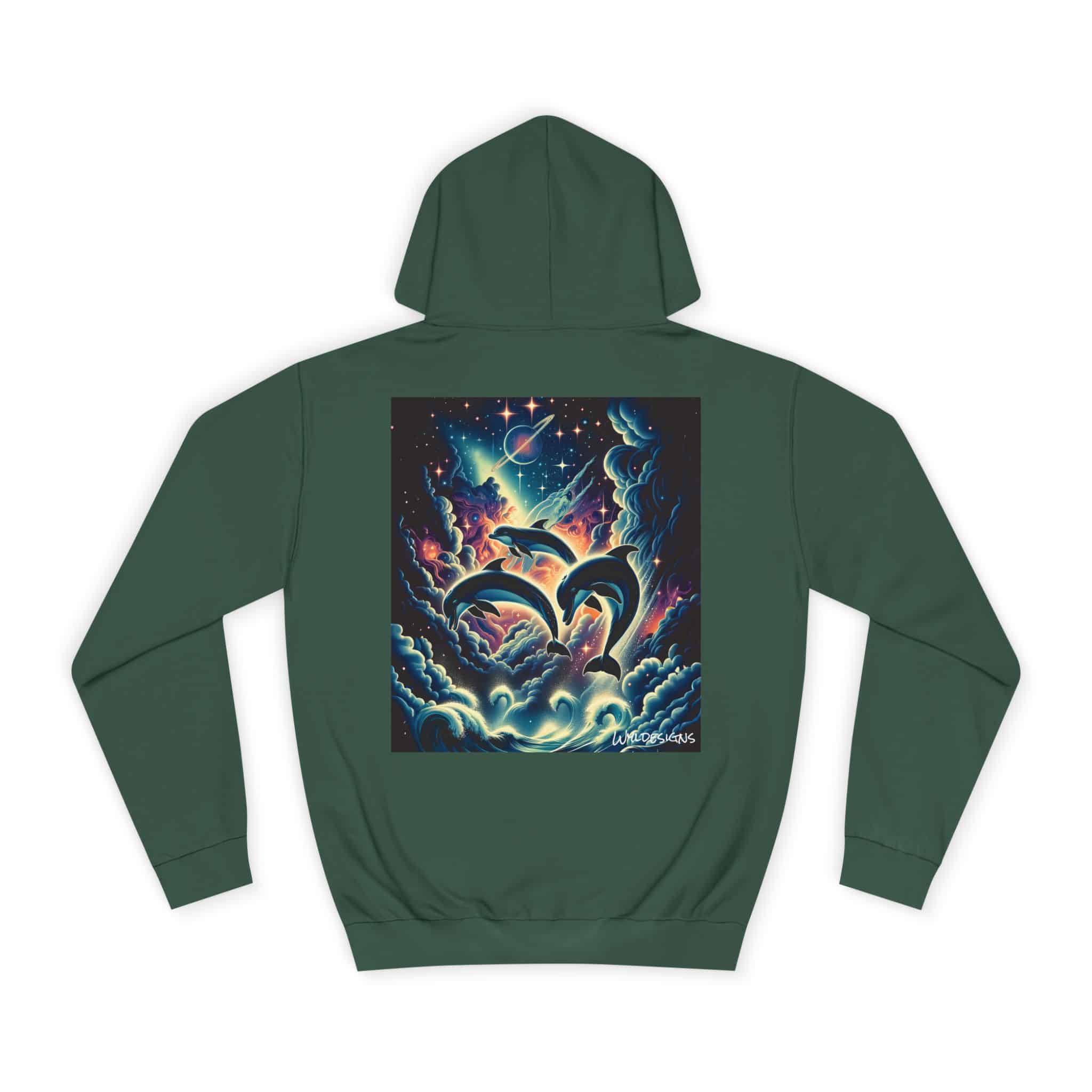 Cosmic Dolphins WD-D008 By Wyldesigns Unisex College Hoodie - Image 46