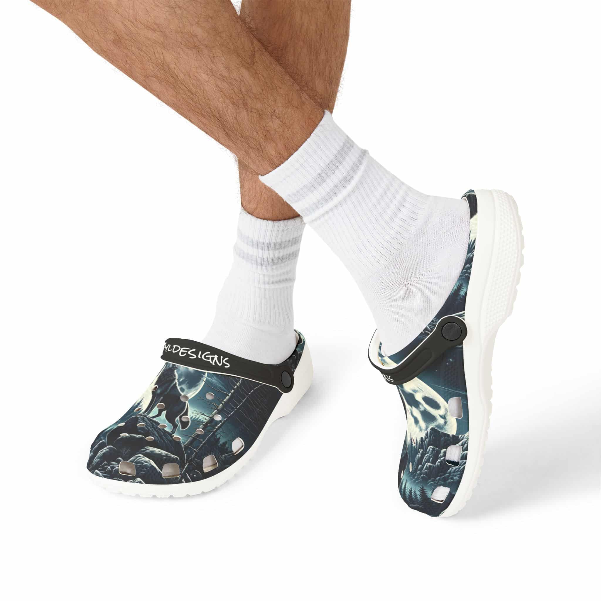 Wolf Howling WD-D001 By Wyldesigns - Clog Shoes - Image 17